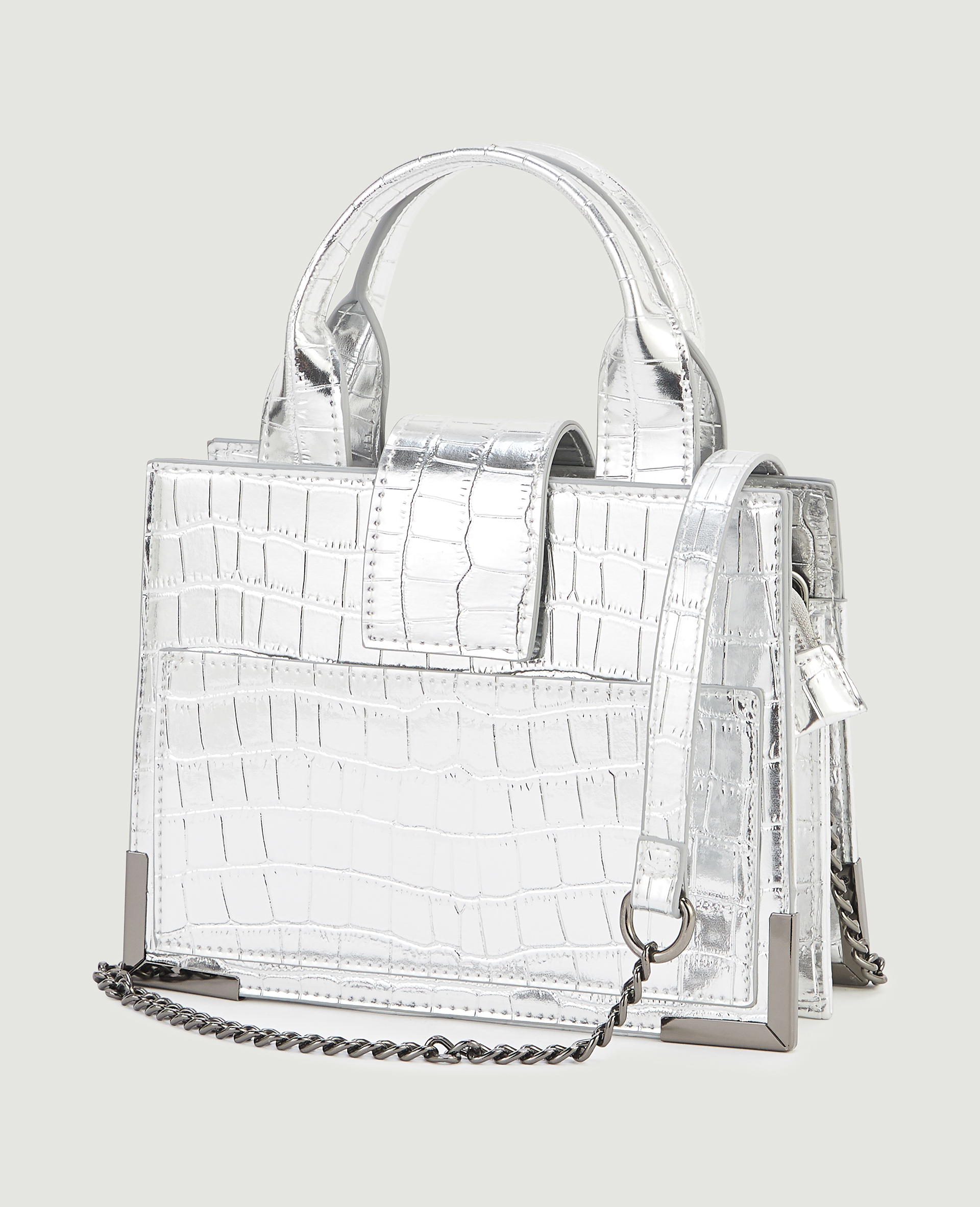 Sac boxy avec poignées gris - Pimkie