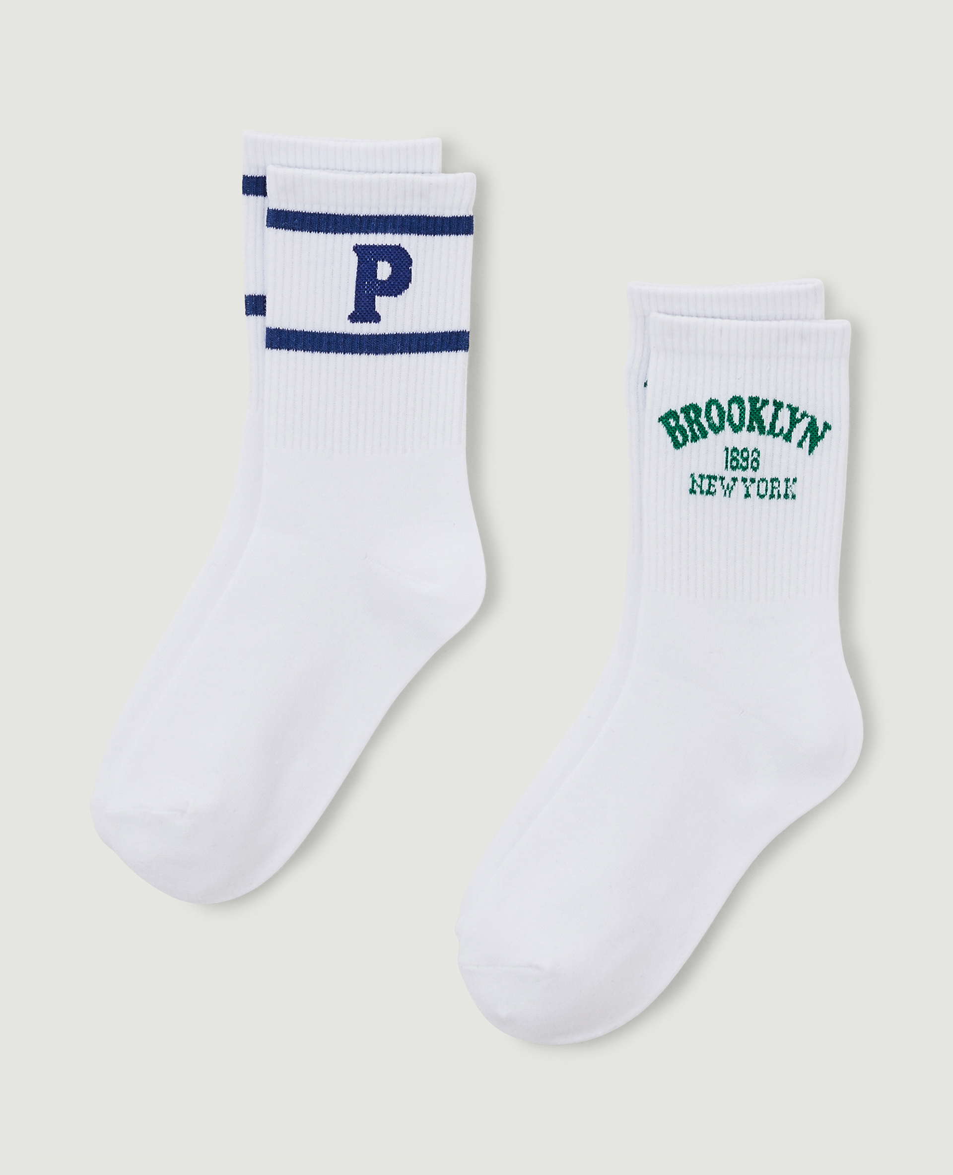 Lot de 2 paires de chaussettes blanc - Pimkie