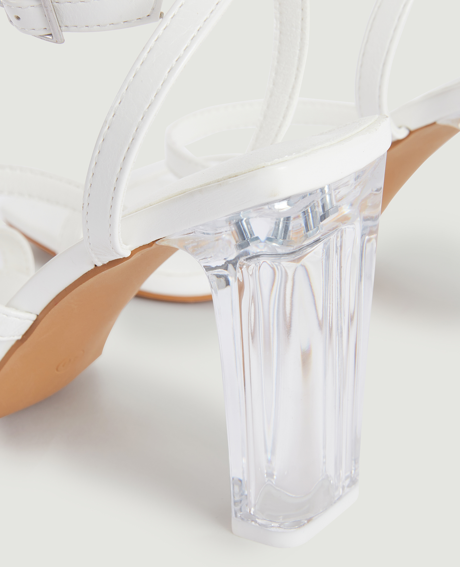 Sandales avec talons plexi blanc - Pimkie