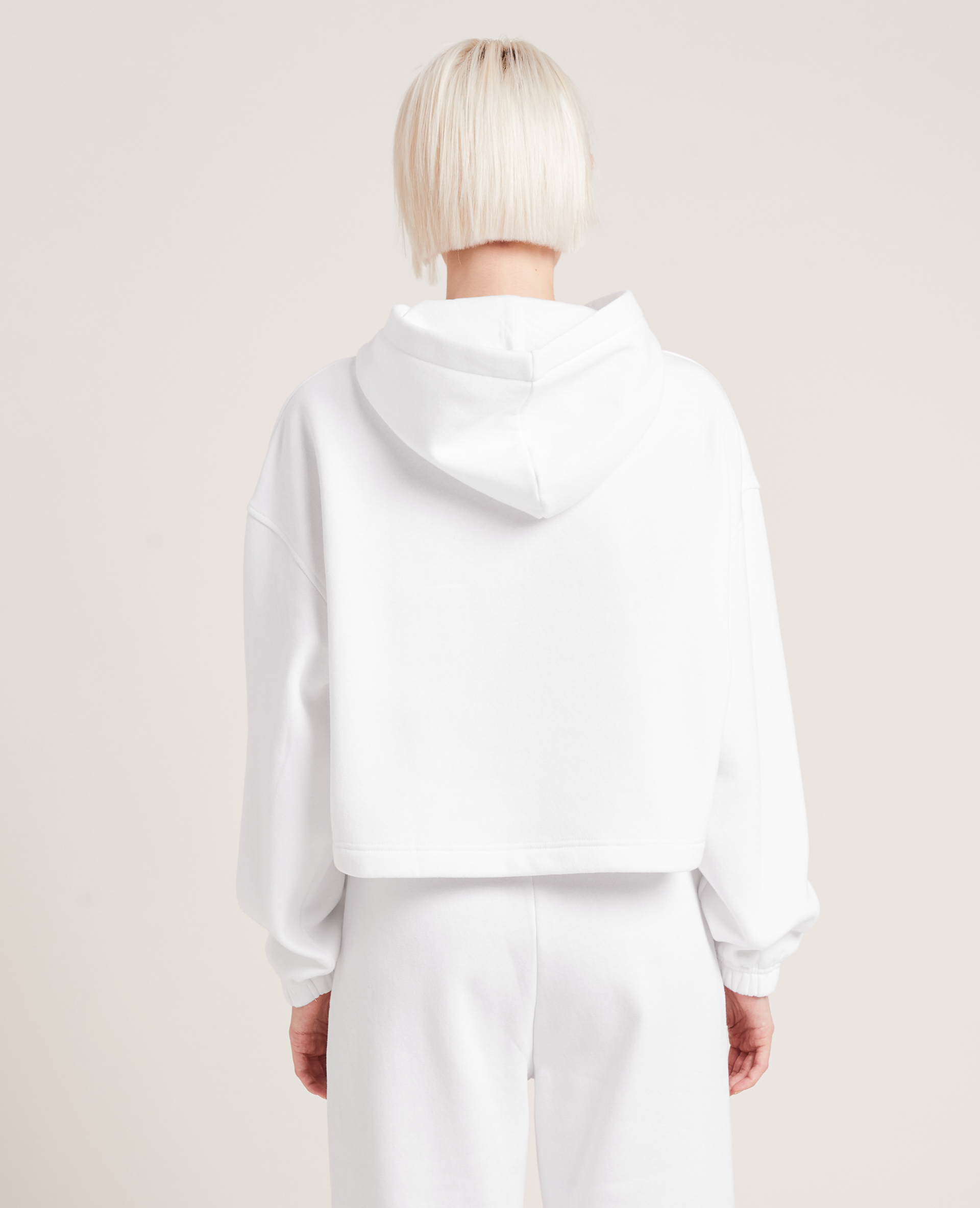 Sweat en molleton cropped blanc - Pimkie