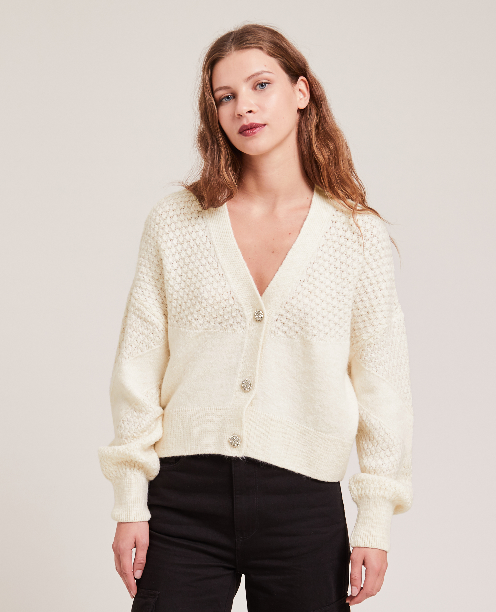 Gilet hot sale maille bouton