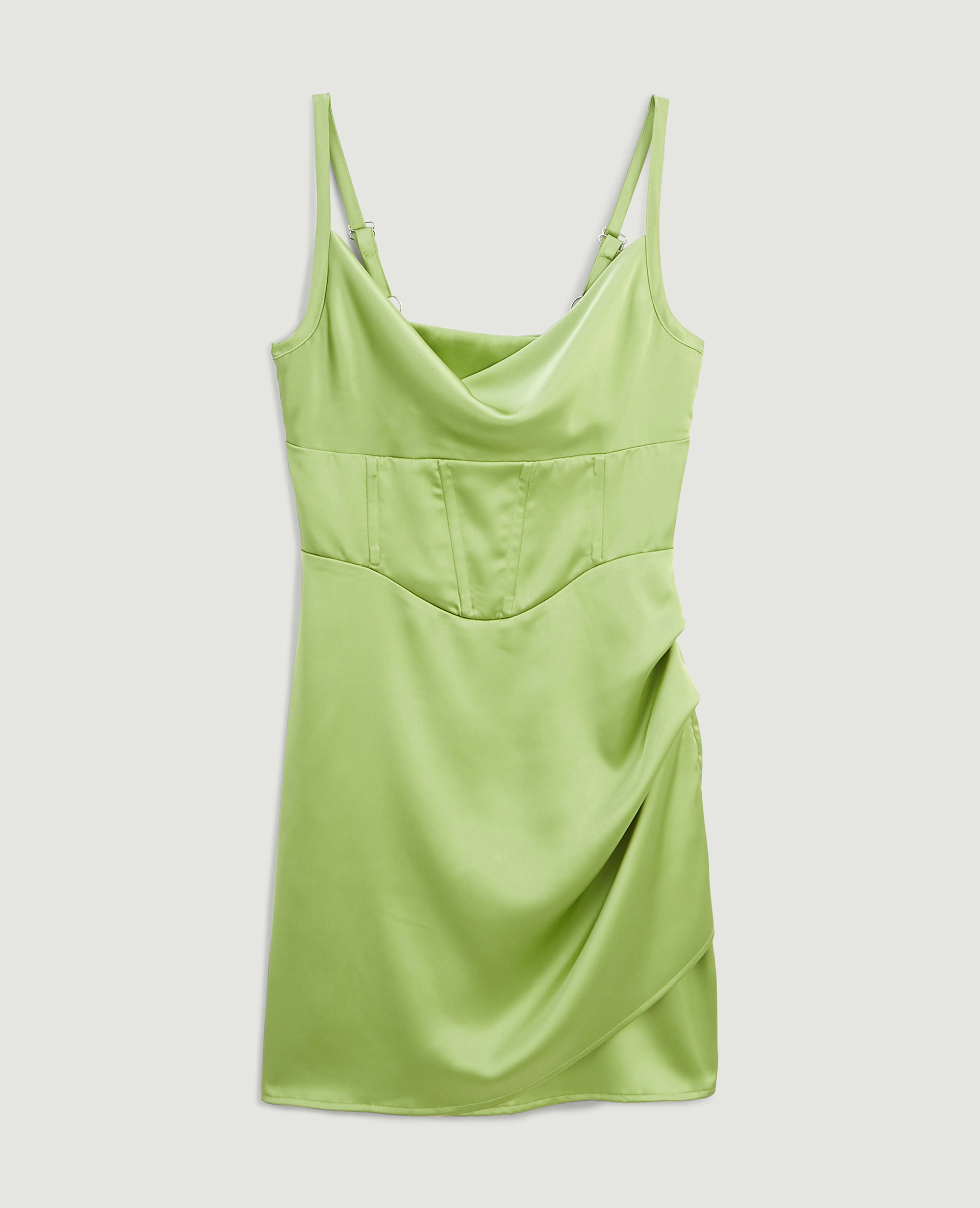 Robe corset en satin vert - Pimkie