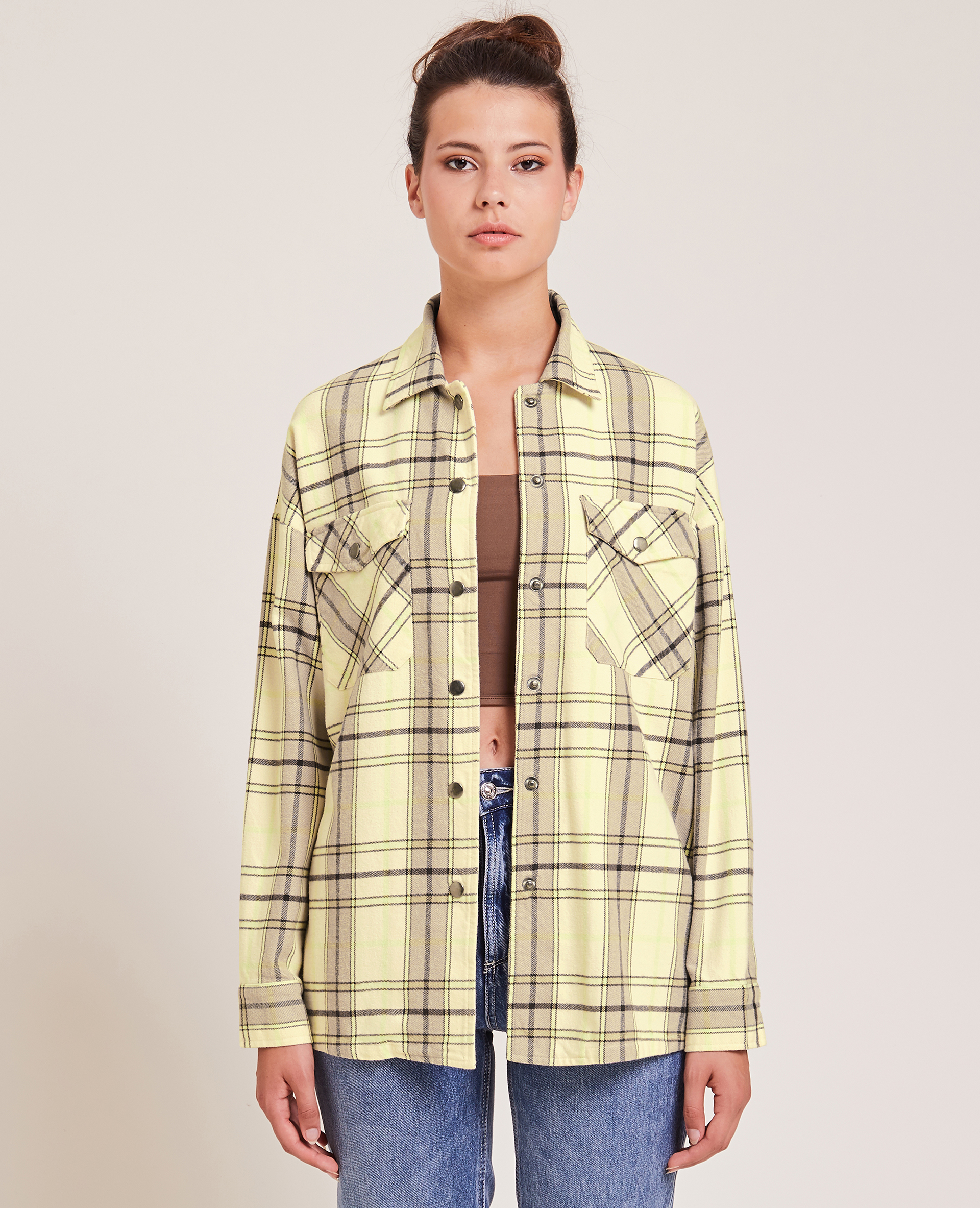 Surchemise en flanelle vert - Pimkie