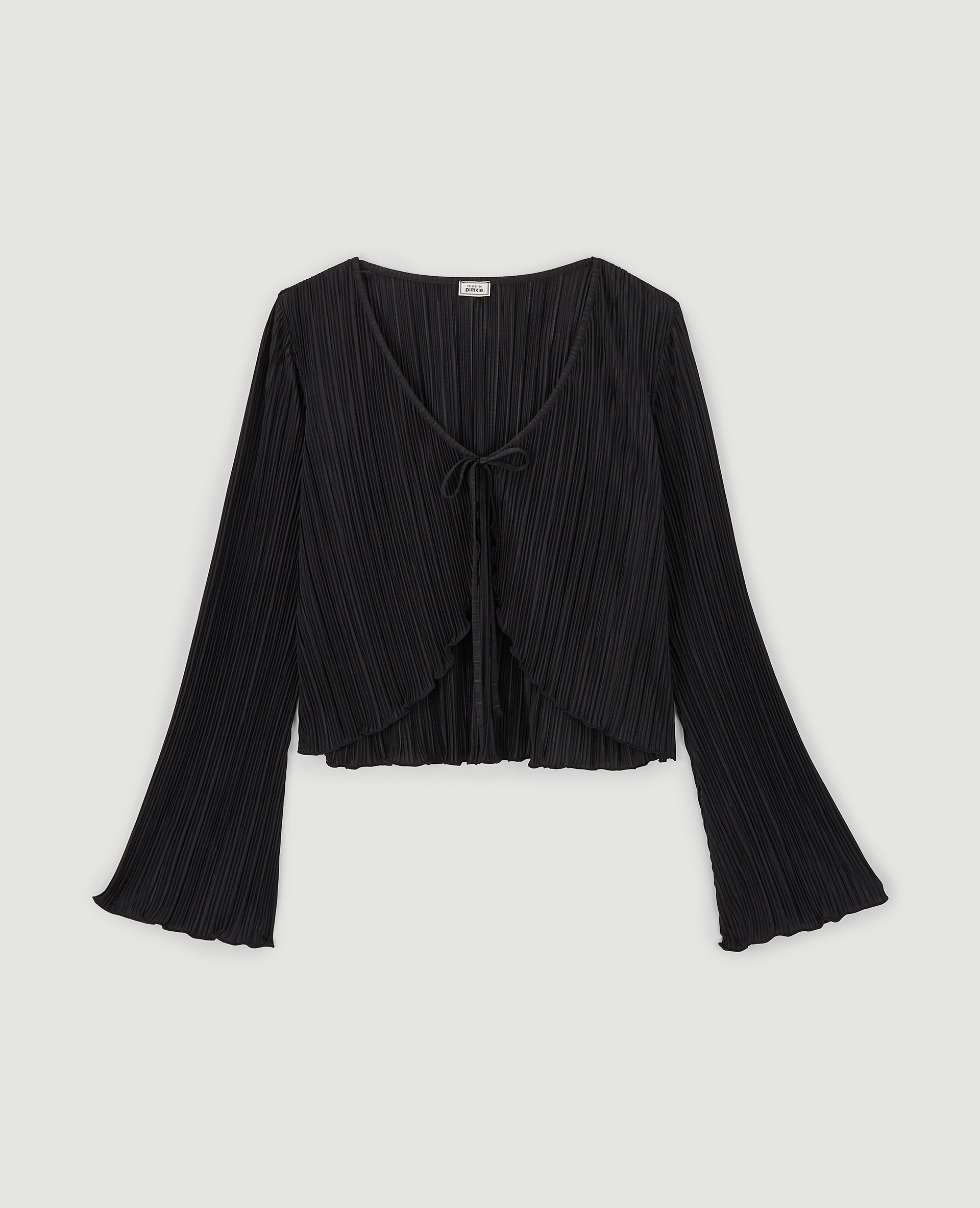Top à nouer en maille plissée noir - Pimkie