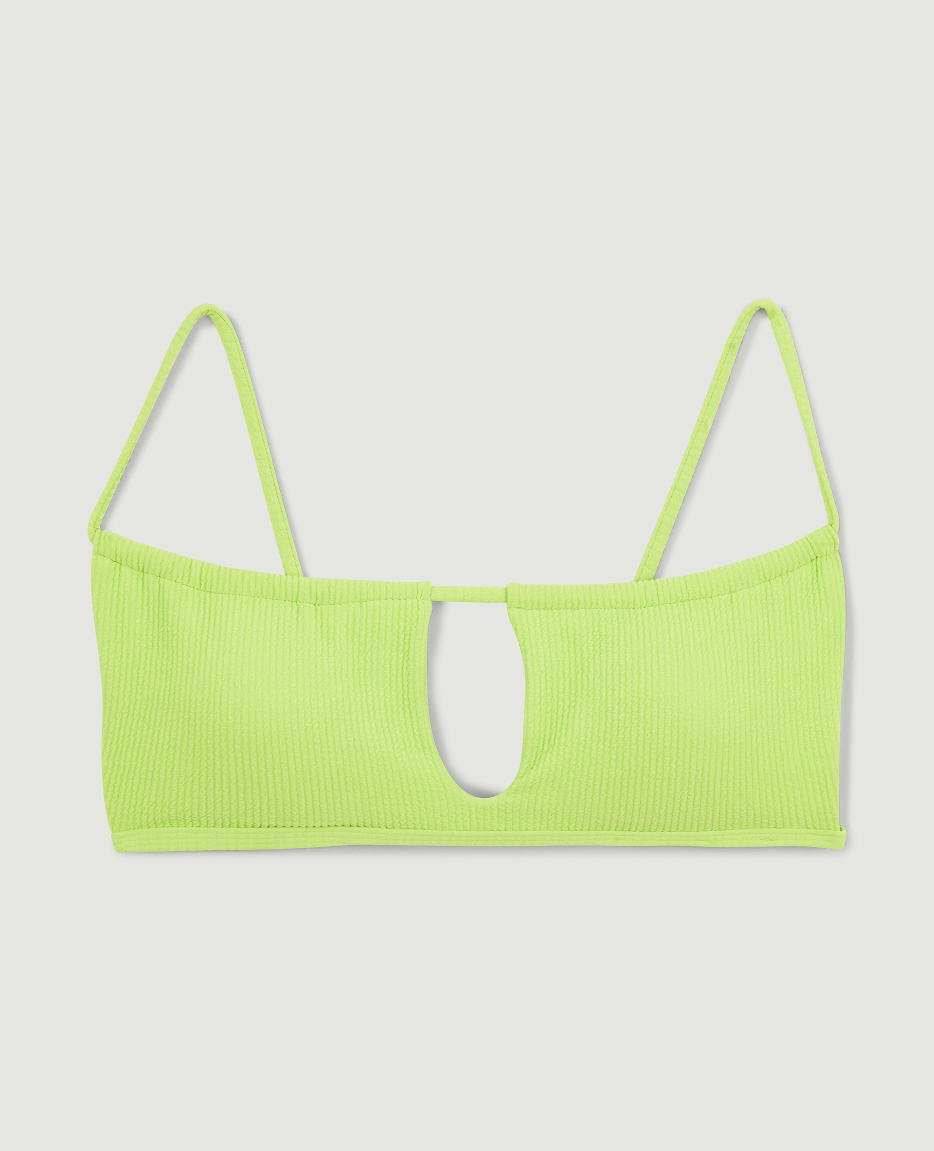 Haut de maillot bandeau avec découpe vert fluo - Pimkie