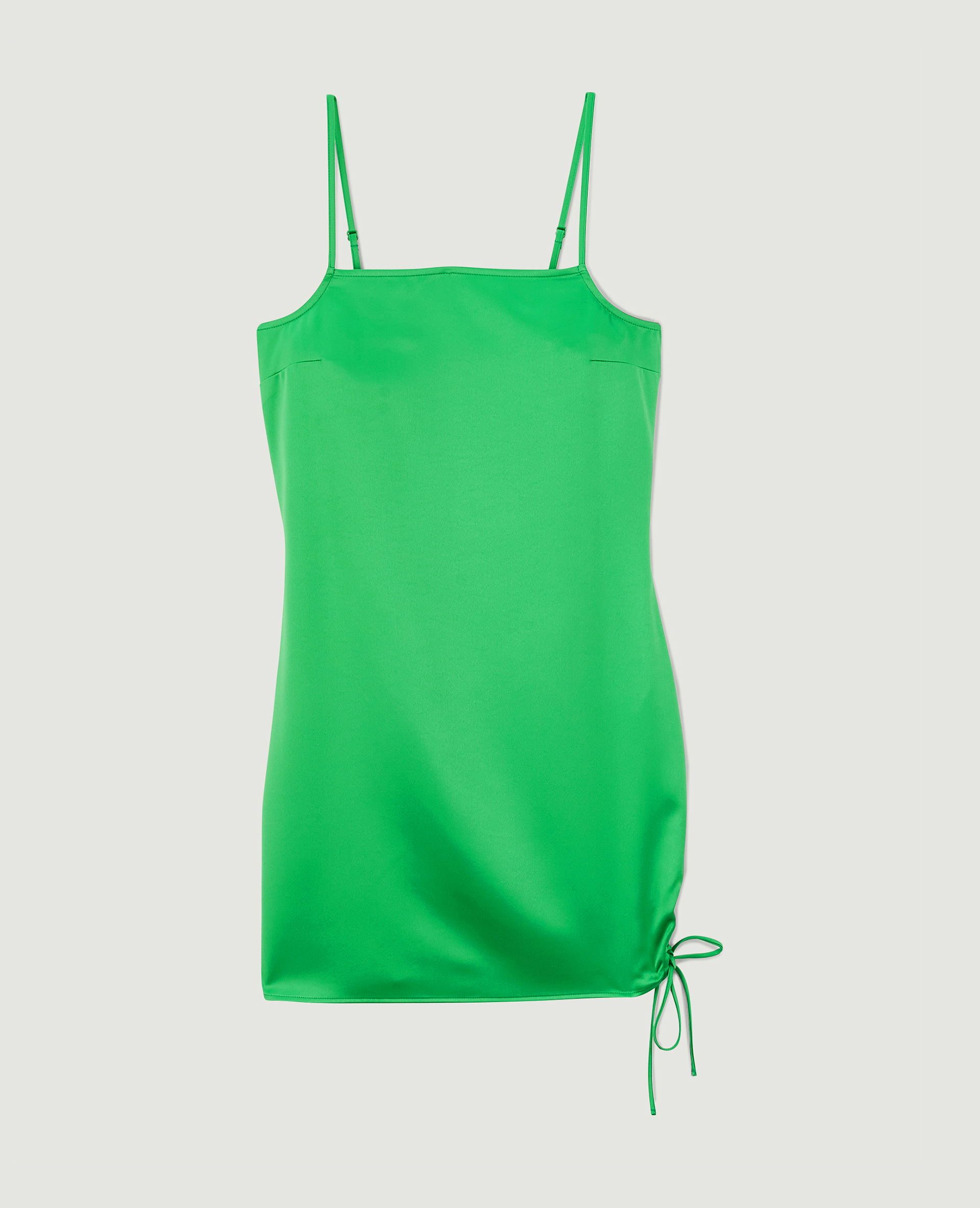 Robe courte satinée avec laçage vert - Pimkie