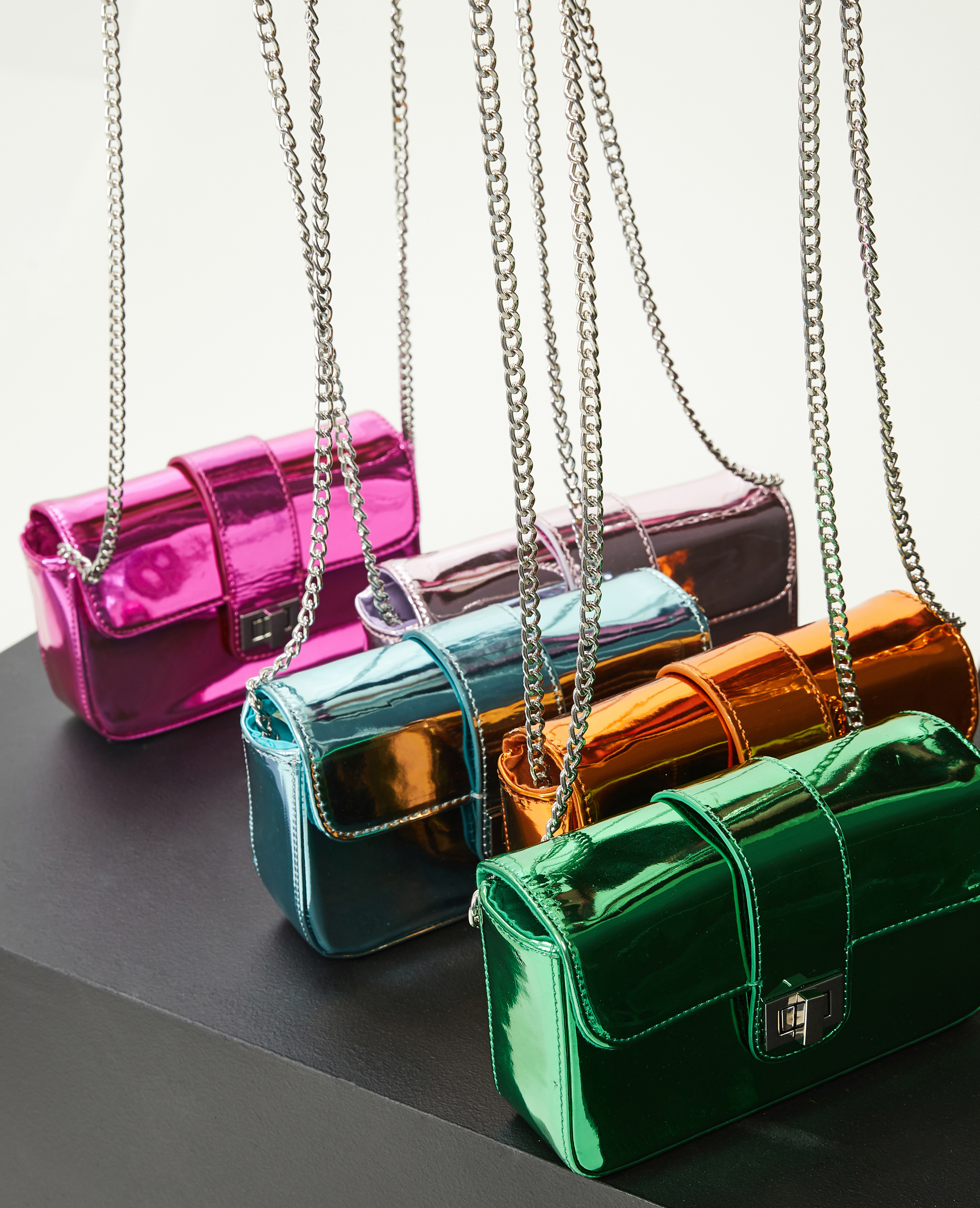 Petit sac boxy effet miroir rose clair - Pimkie
