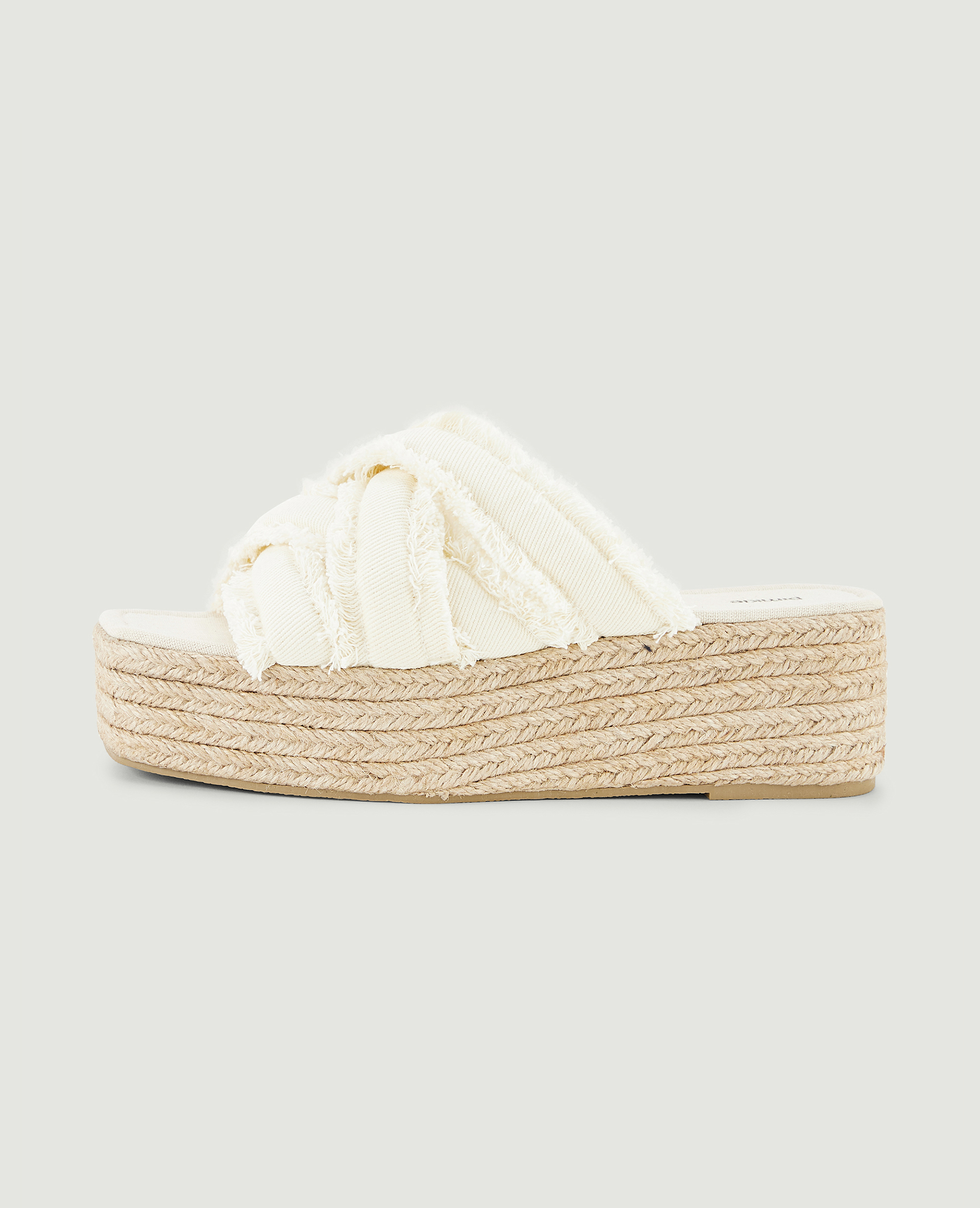 Mules semelles compensées en corde blanc - Pimkie
