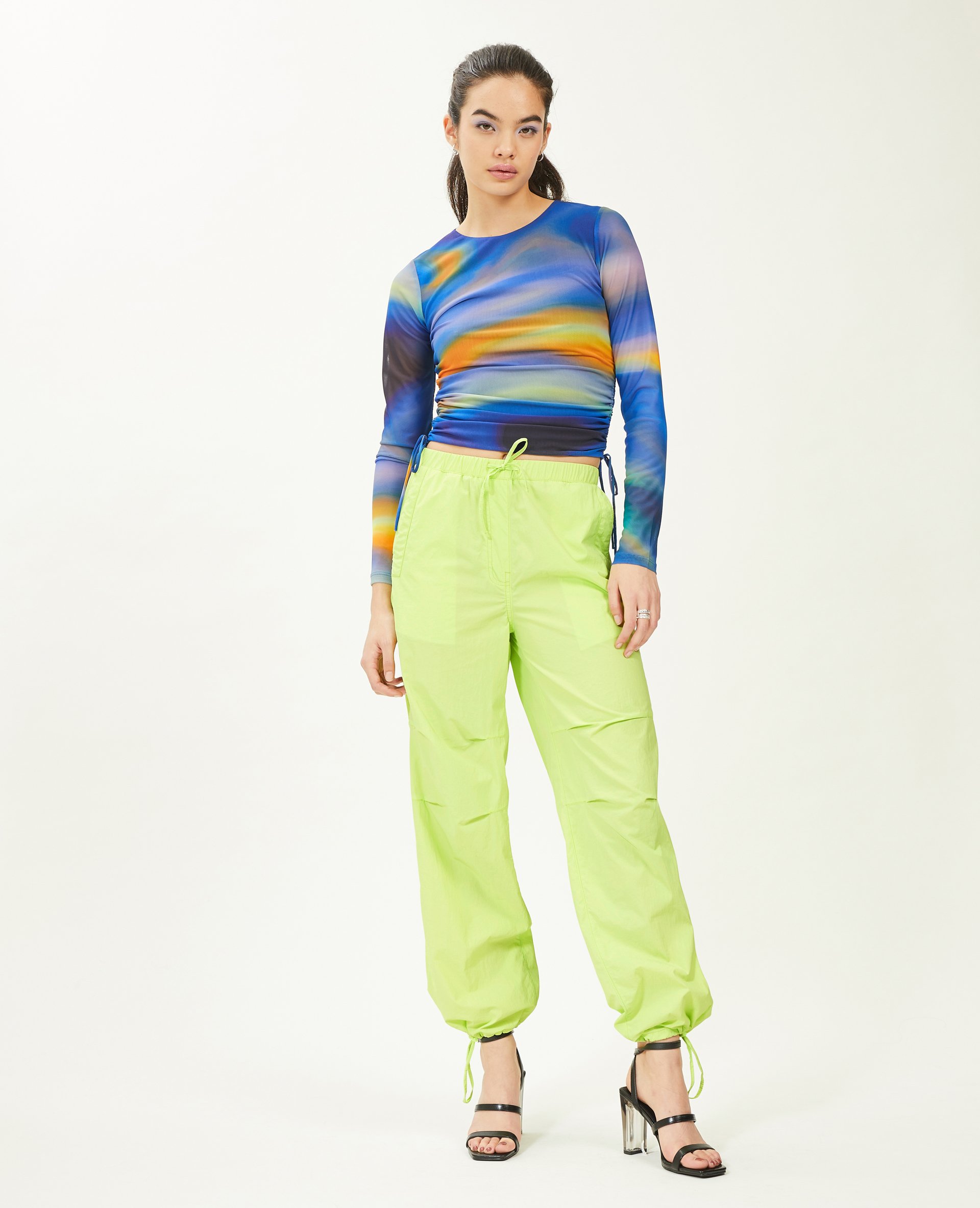 Pantalon parachute vert olive - Pimkie