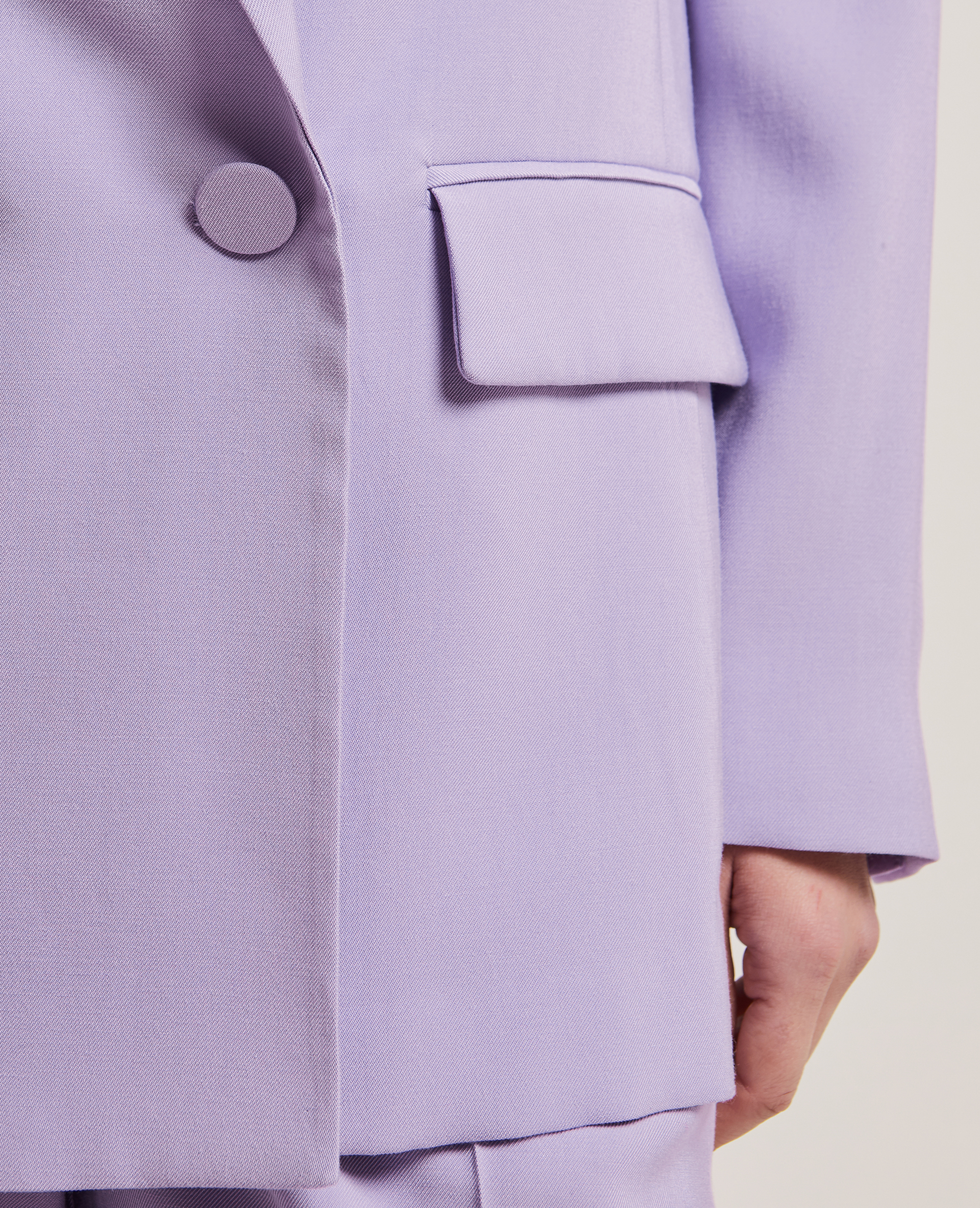 Veste blazer oversize en toile fluide lilas - Pimkie