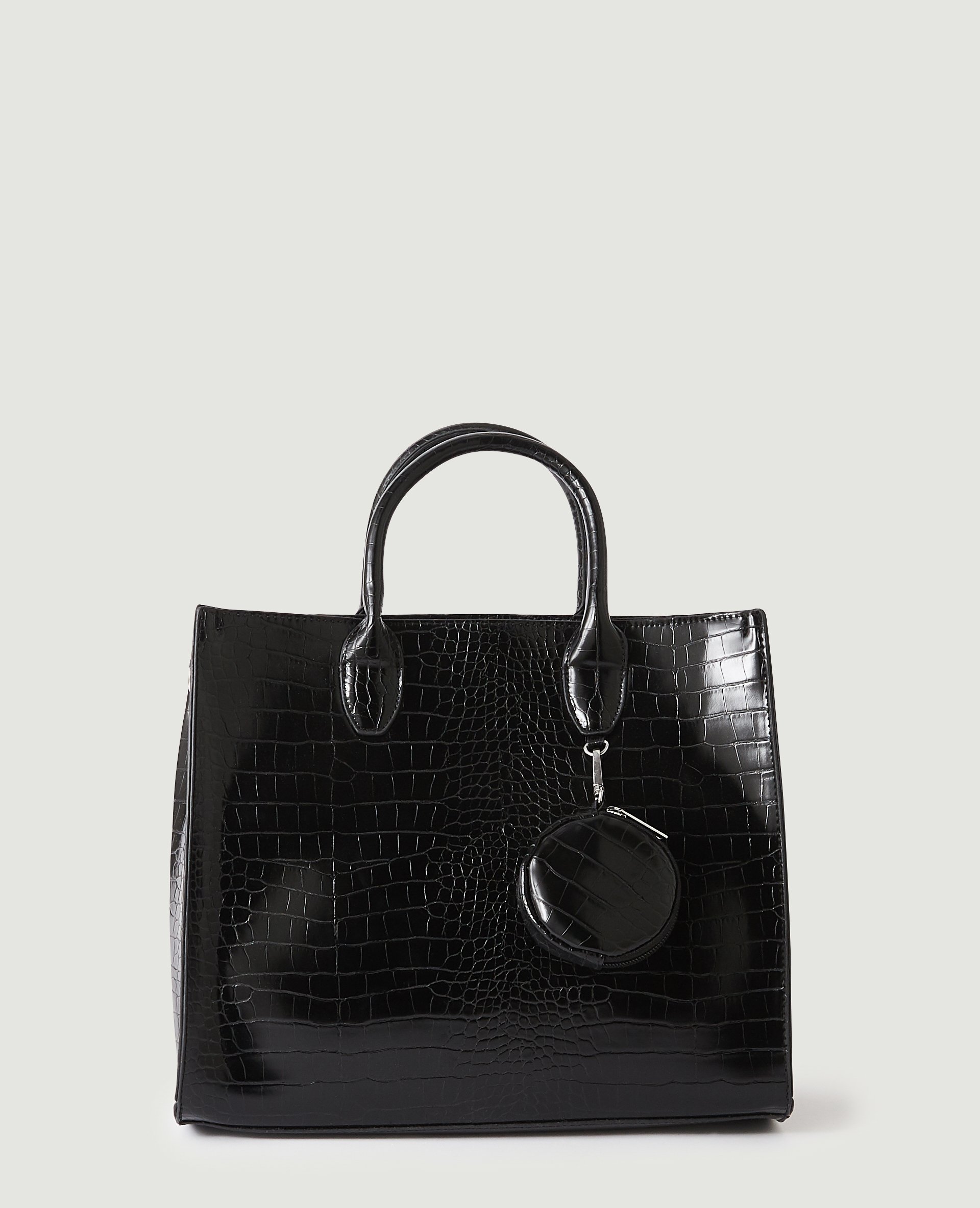 Sac noir effet croco top