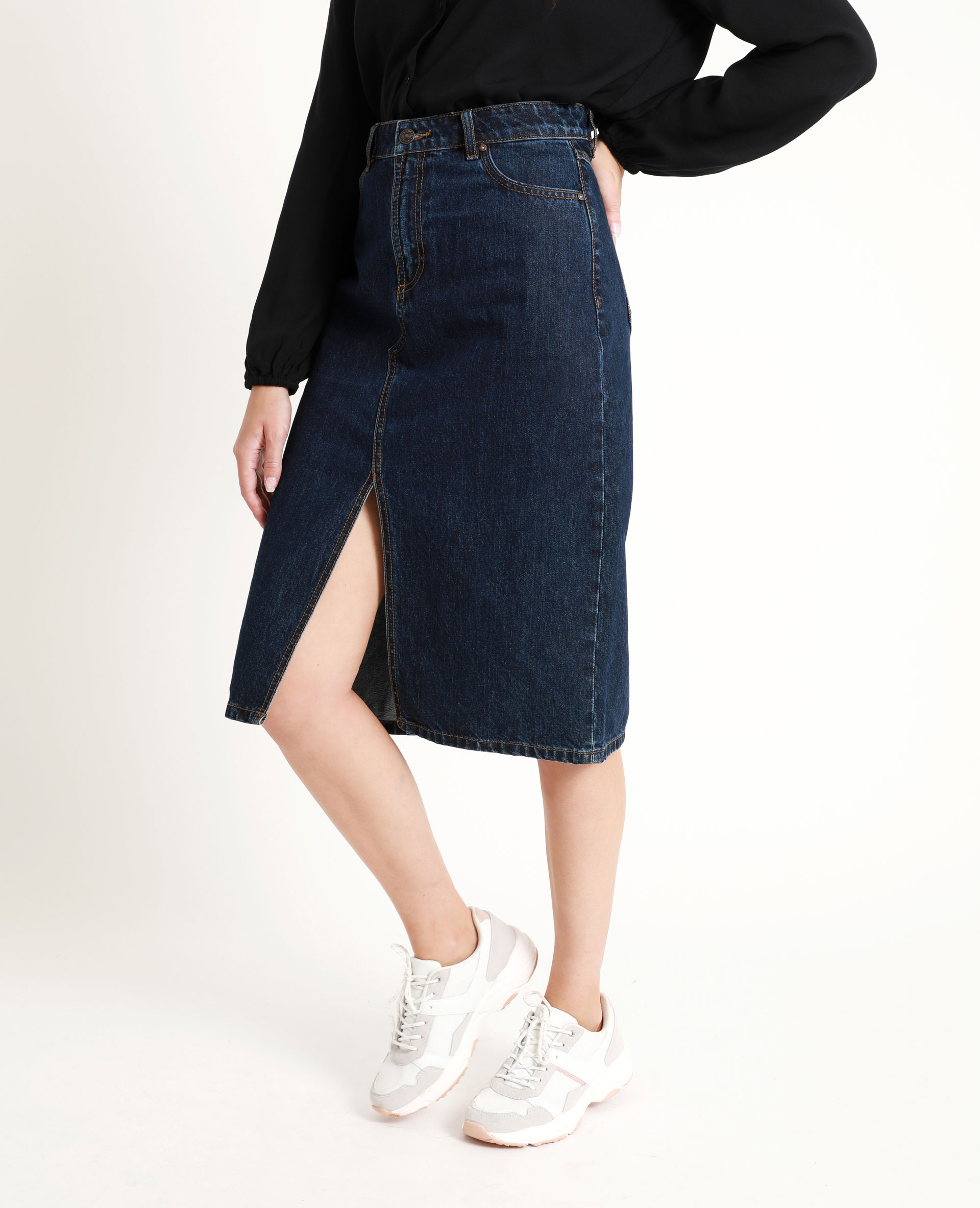 Jupe en jean midi femme cheap