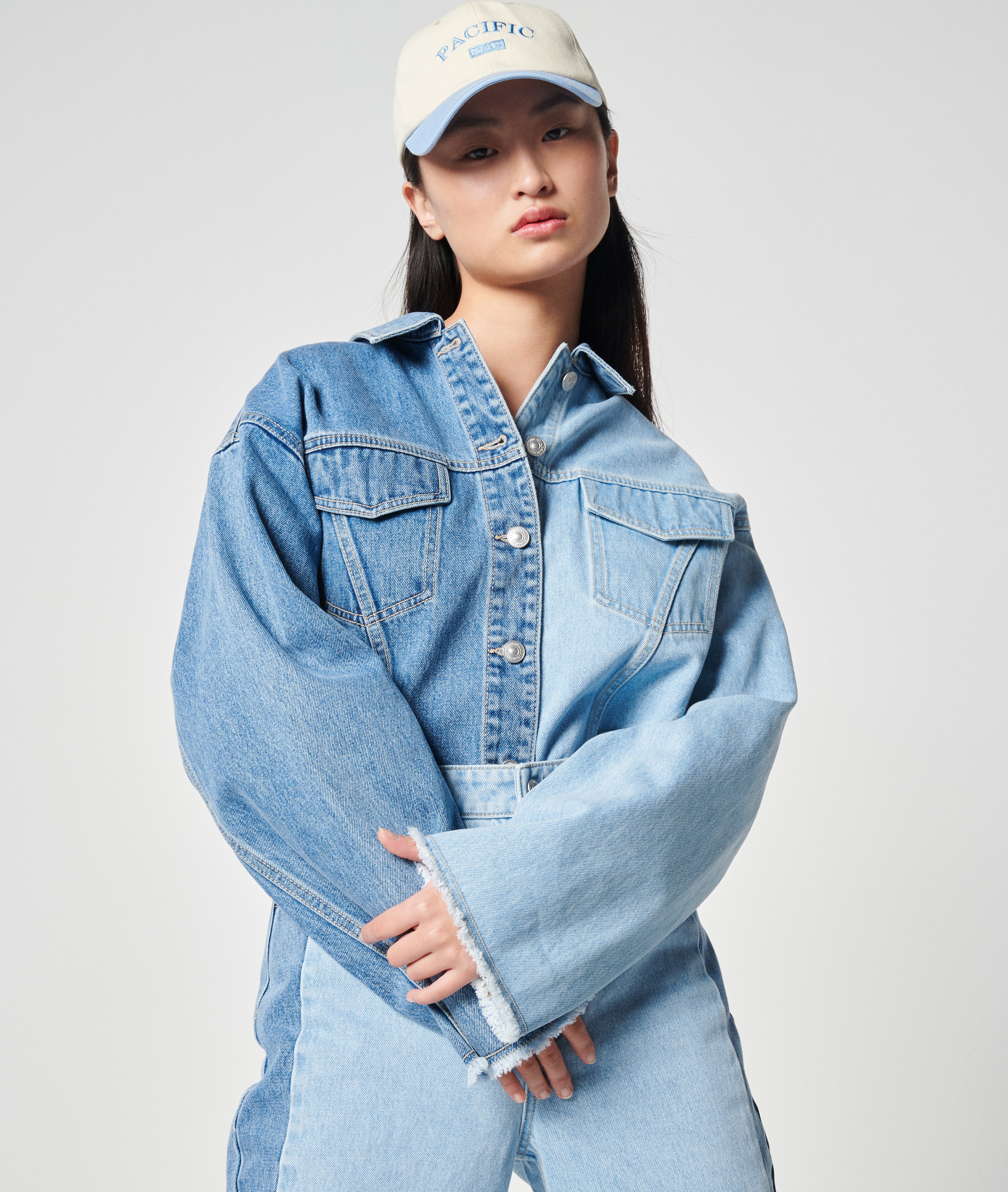 Veste en jean online bicolore femme