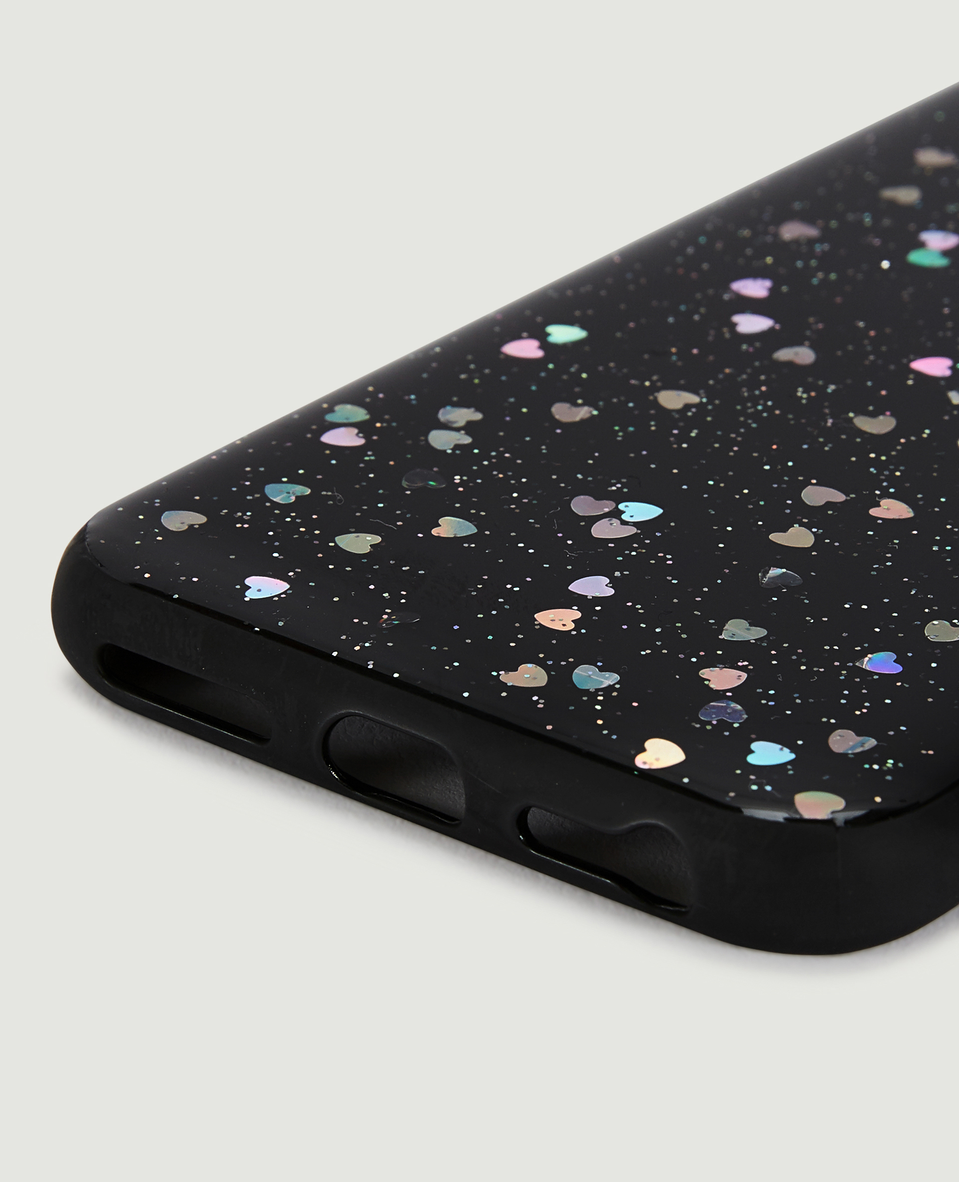 Coque iPhone "cœurs" noir - Pimkie