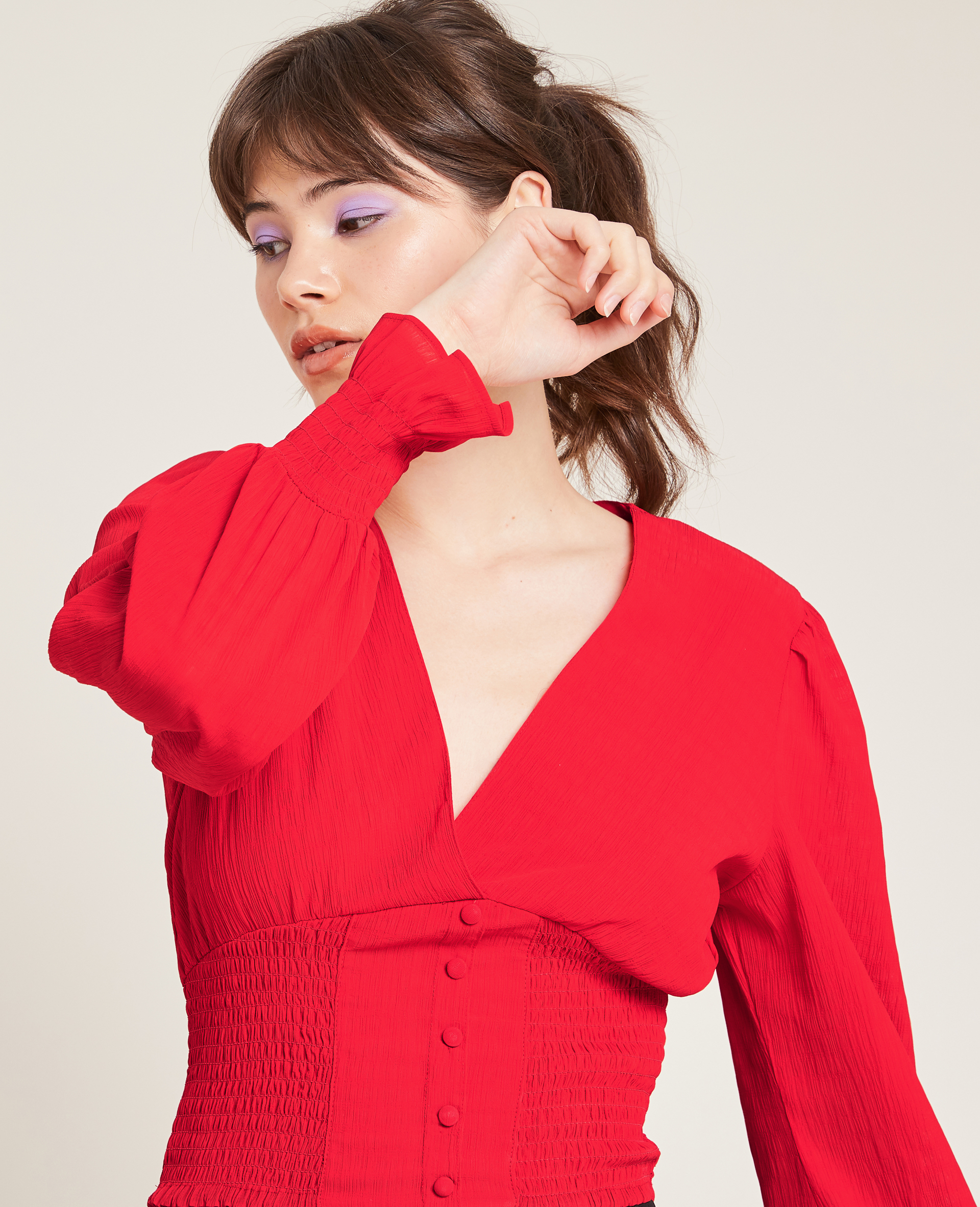 Blouse courte rouge - Pimkie