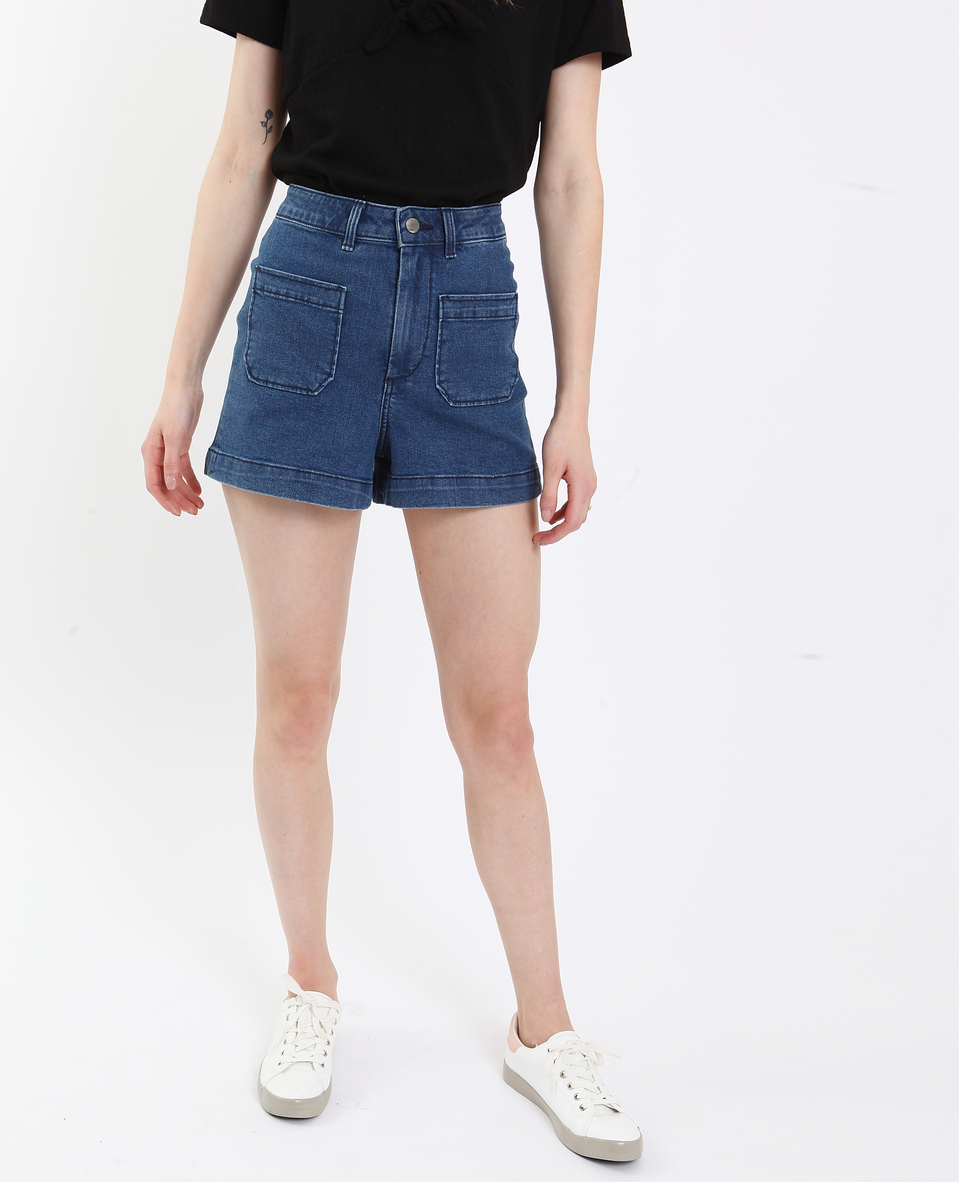 Short en jean high waist bleu foncé - Pimkie