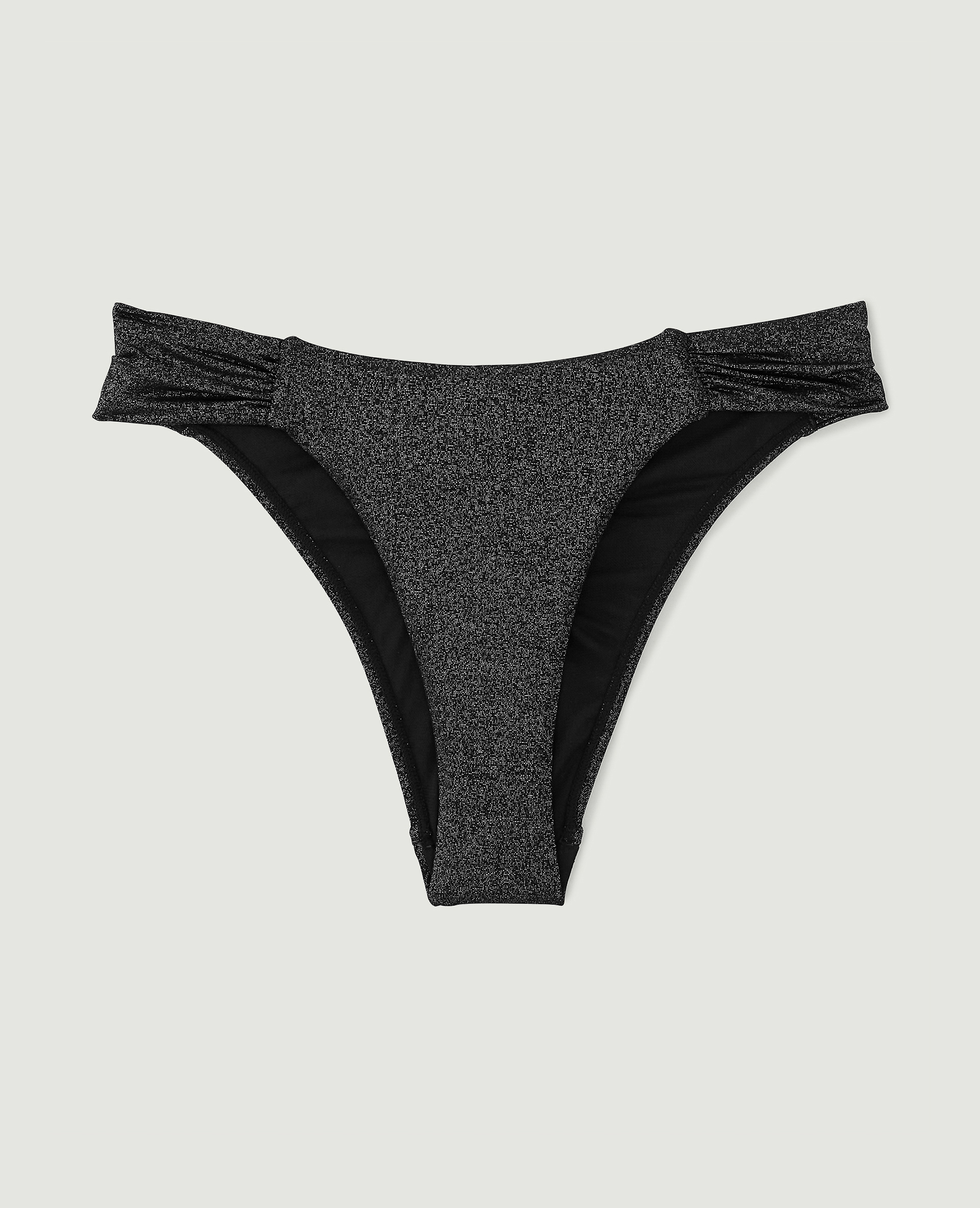 Bas de maillot culotte avec fronces noir - Pimkie