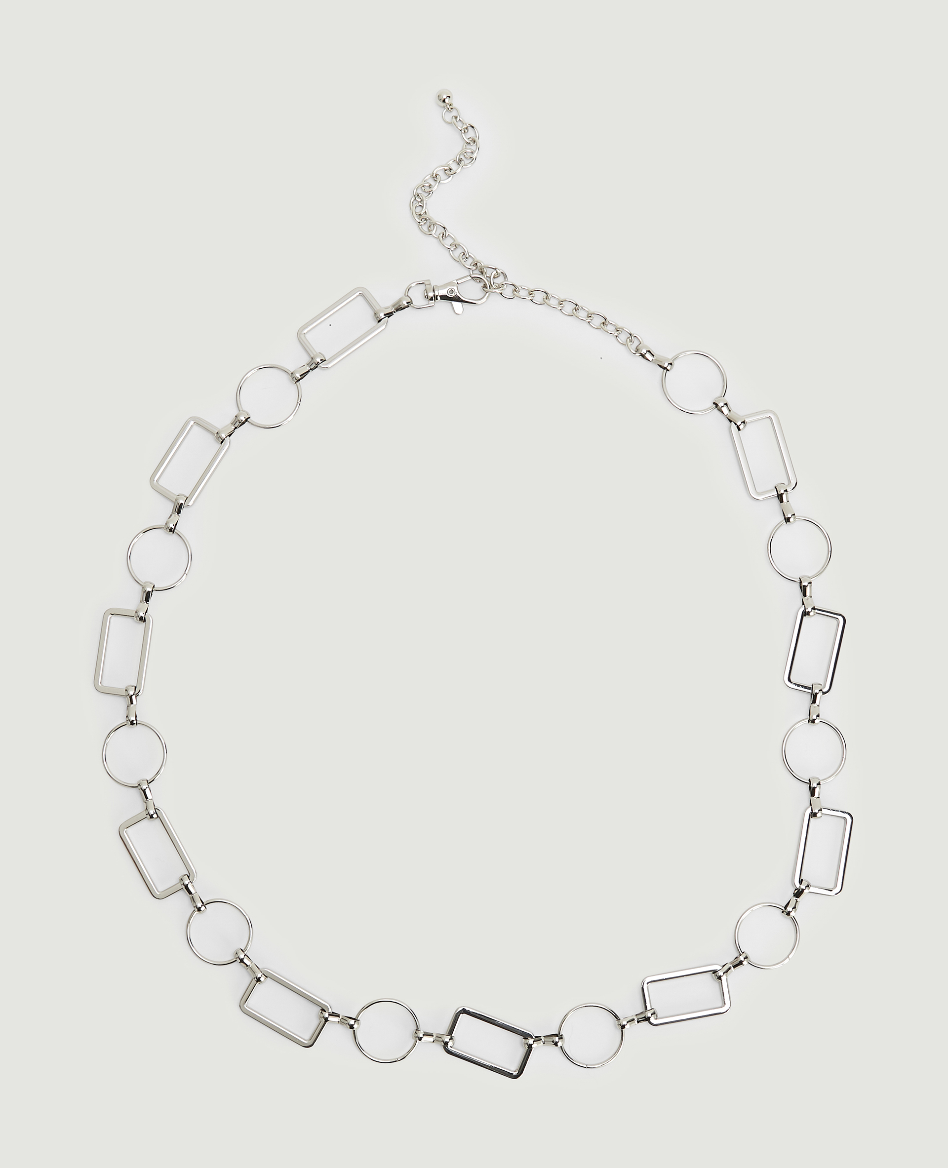 Ceinture métallique rond et rectangle argenté - Pimkie