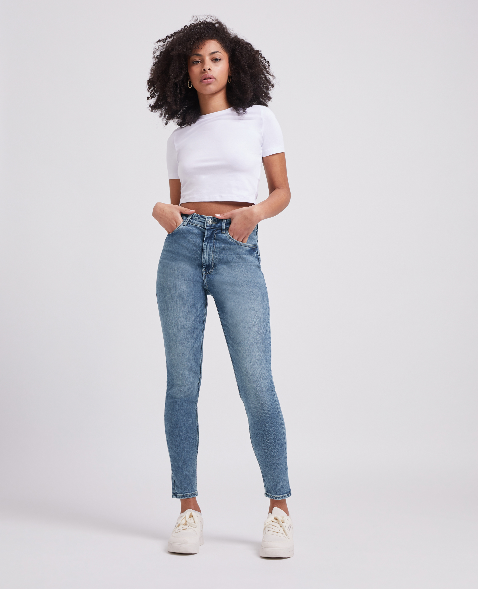 Jean skinny taille haute bleu denim - Pimkie