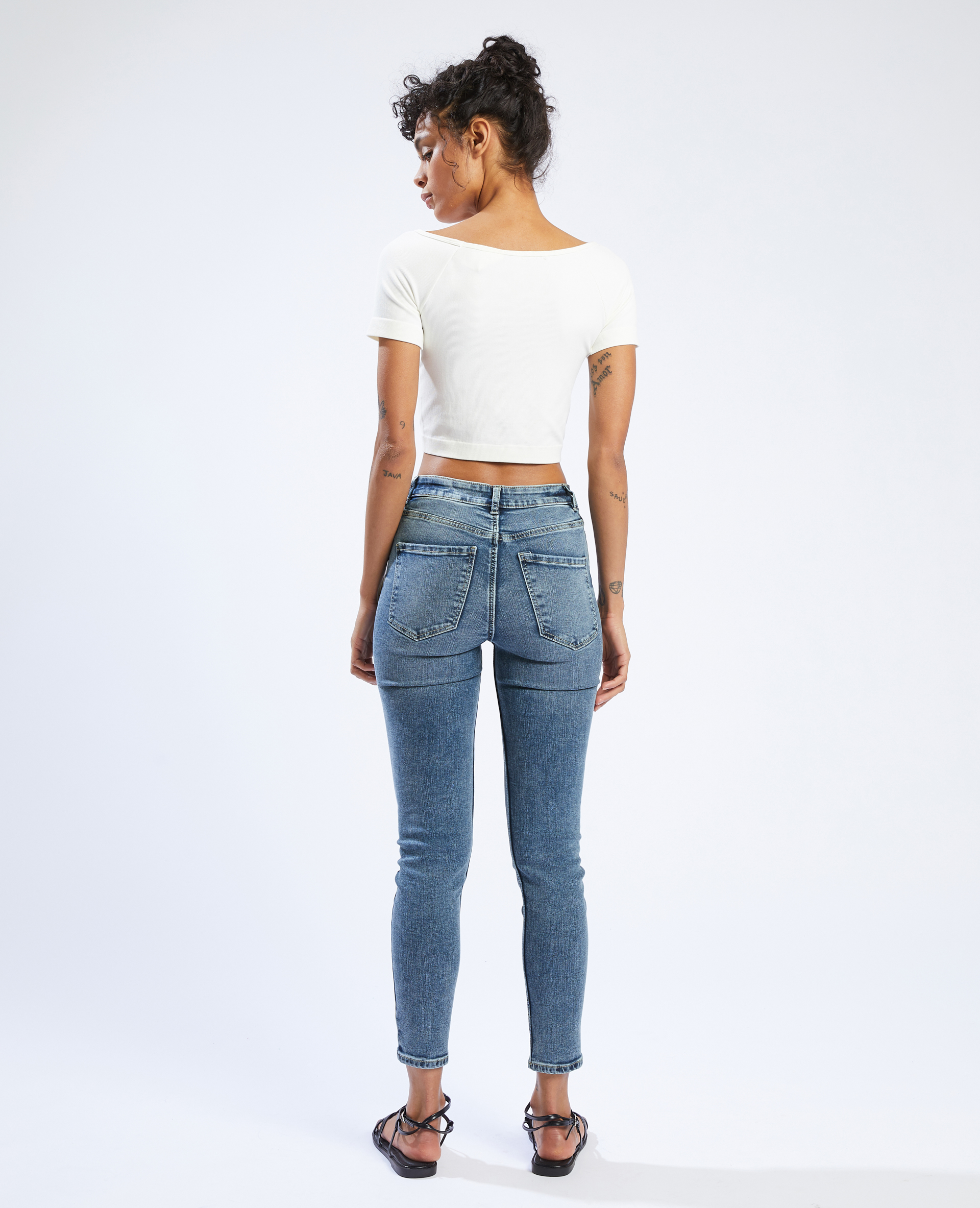 Jean skinny taille haute bleu denim - Pimkie