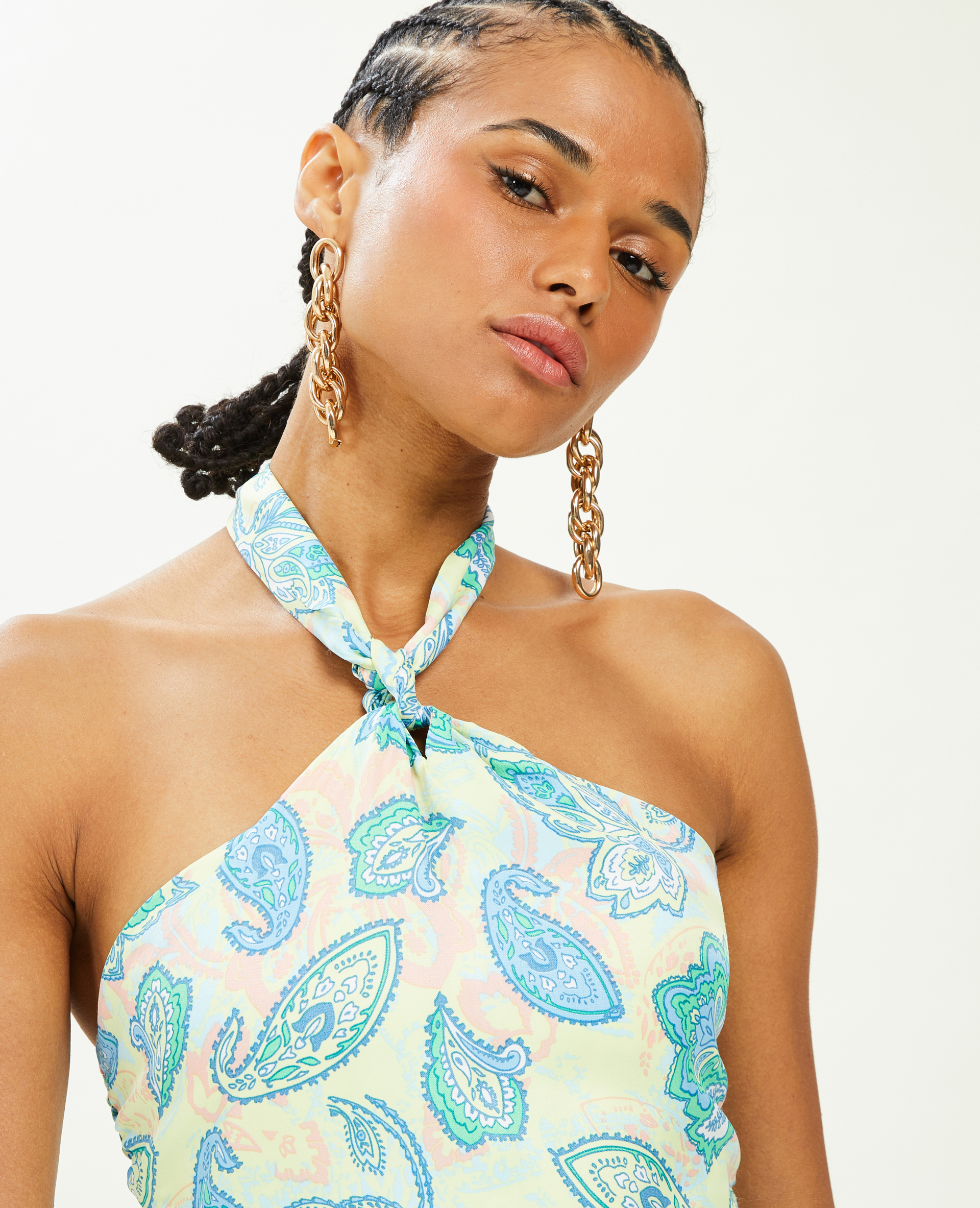 Top dos-nu esprit foulard jaune - Pimkie