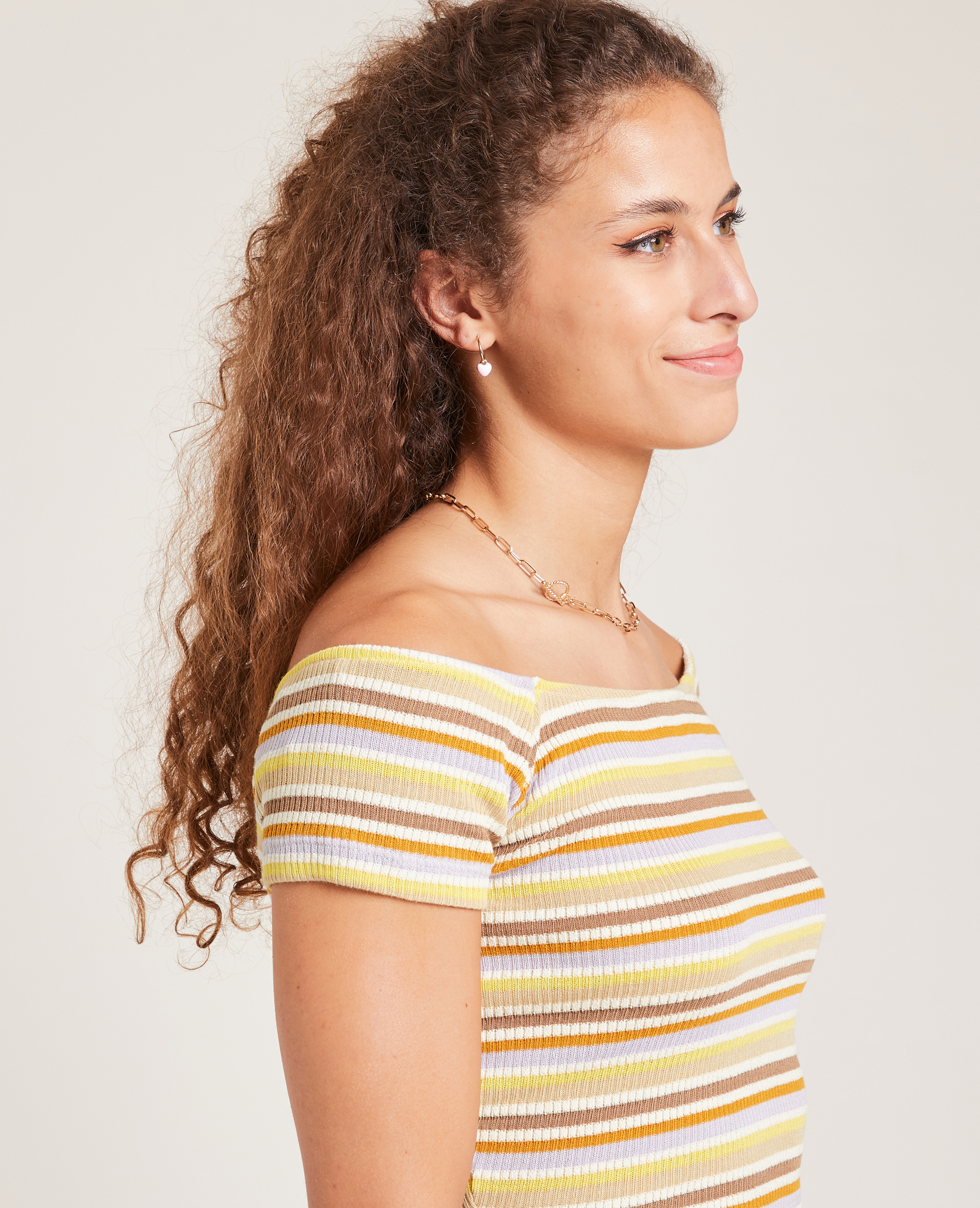 Top court en maille tricot violet - Pimkie