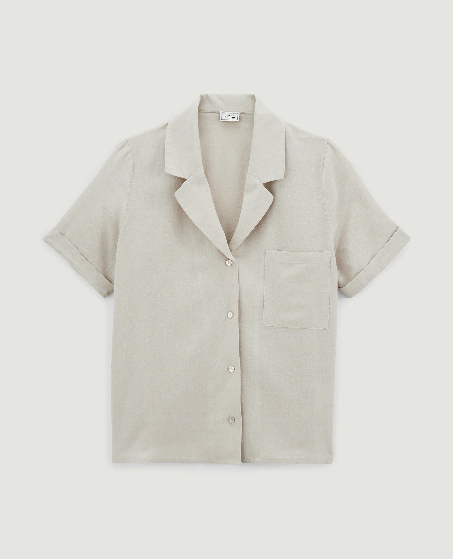 Chemise courte avec lin sable - Pimkie