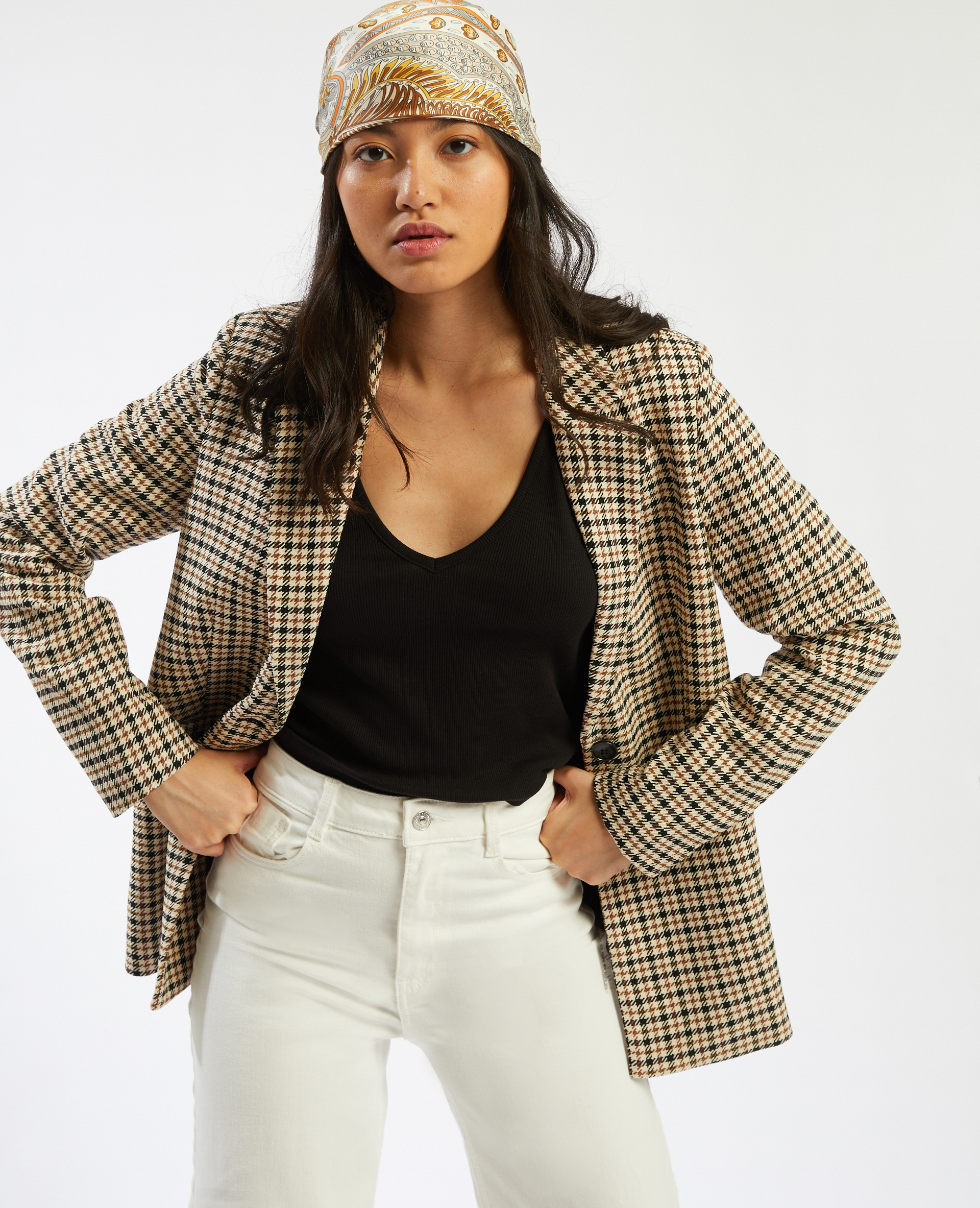 Veste motif pied de poule