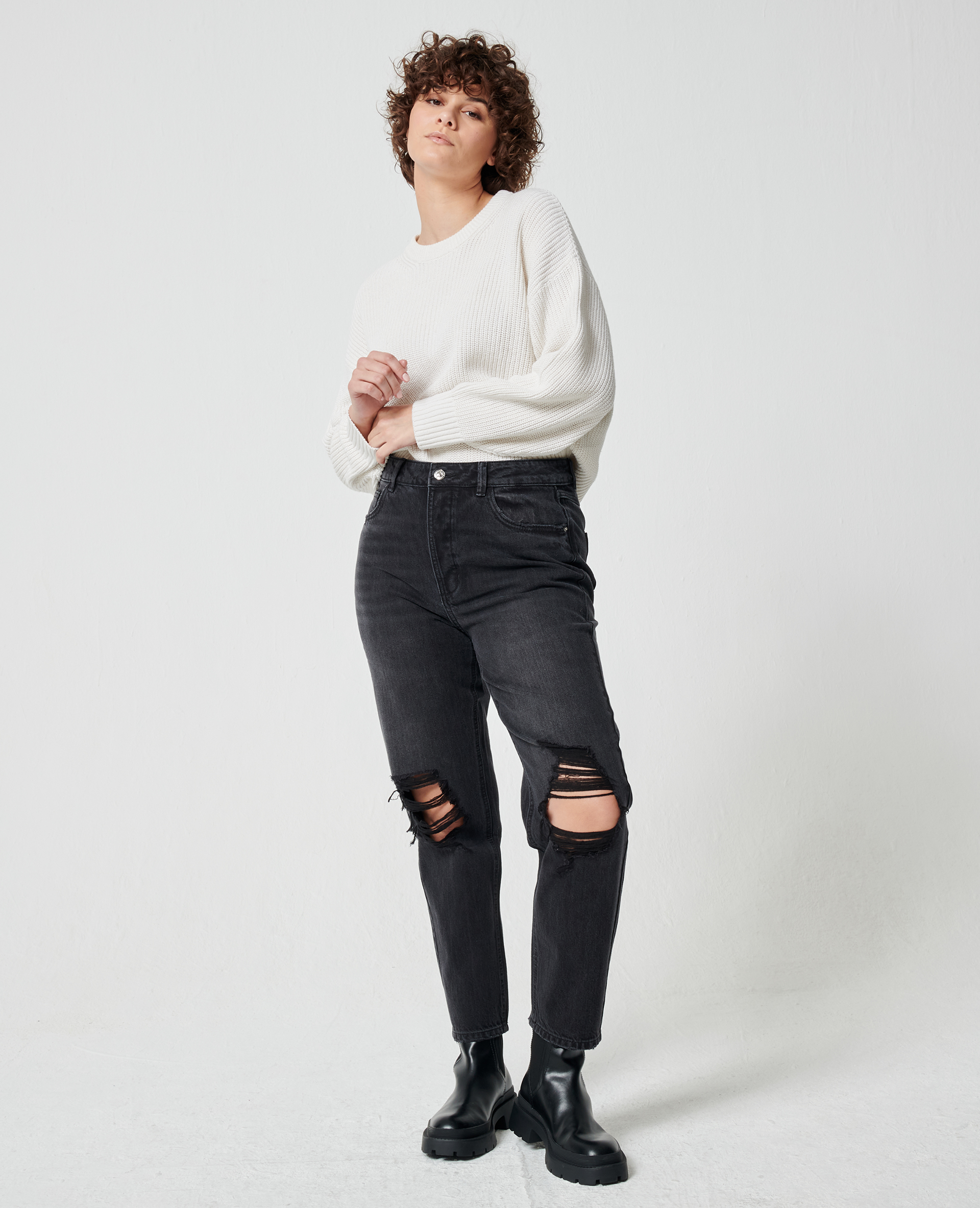 Jean mom noir pimkie sales
