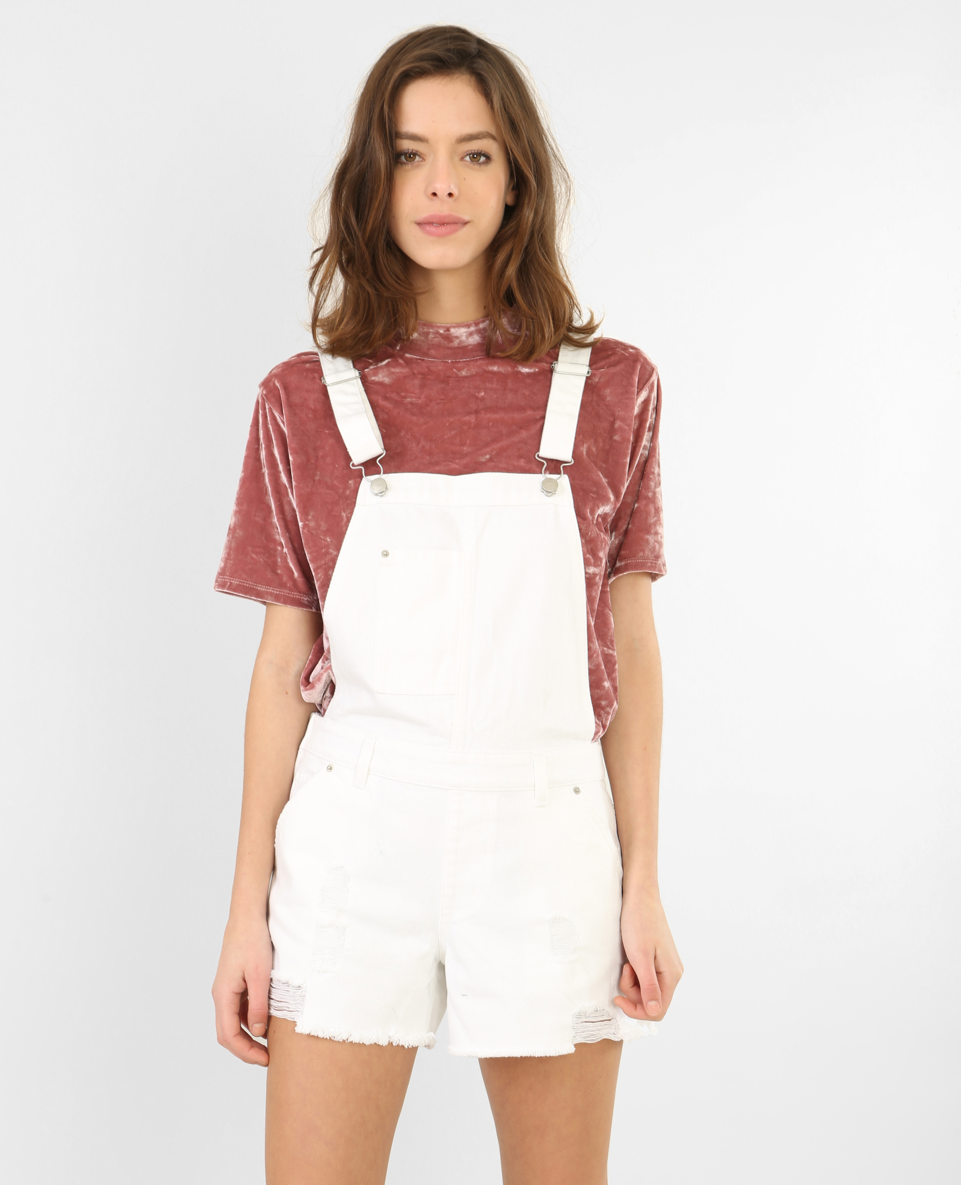 Salopette jean blanc new arrivals