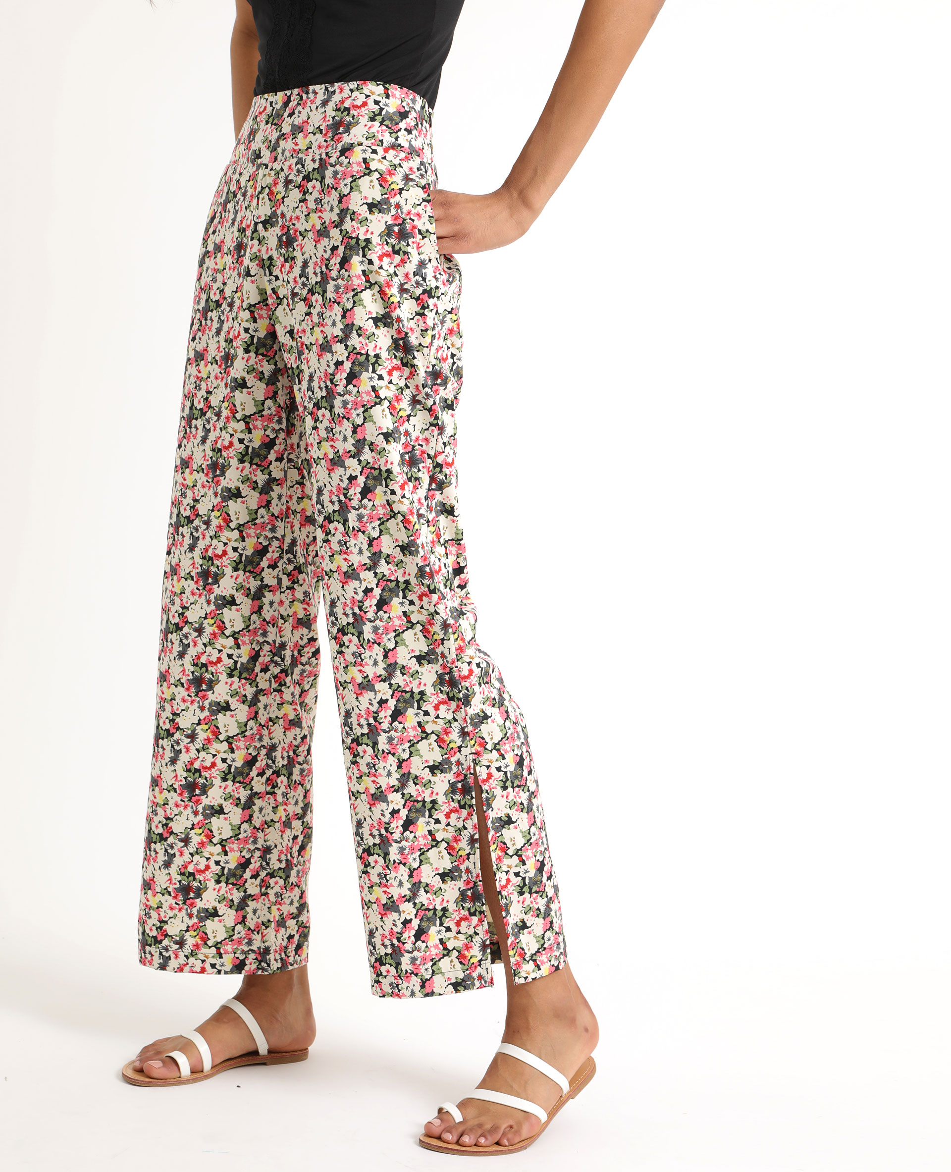 Pantalon fluide à fleur cheap