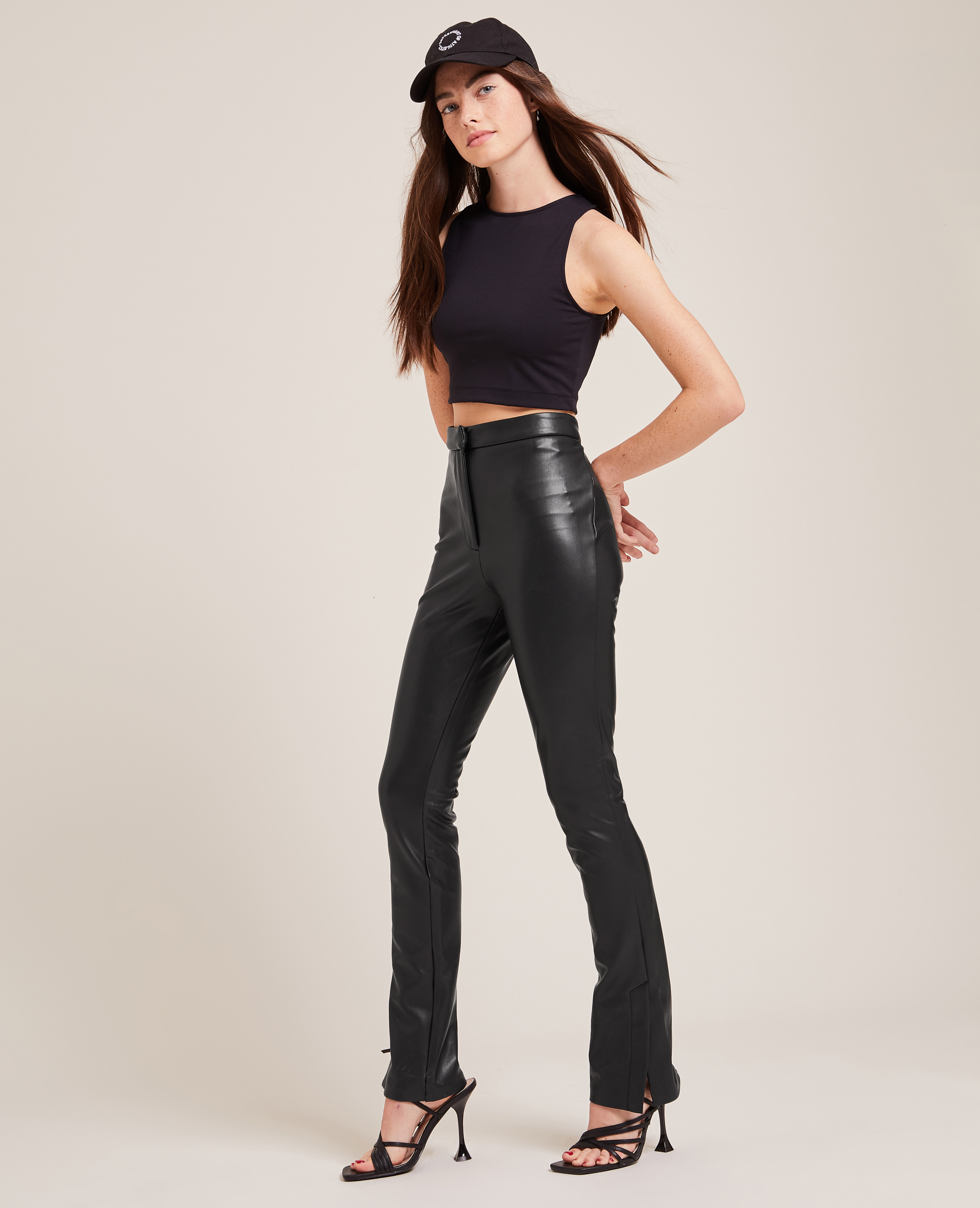 Pantalon en hotsell cuir avec fente