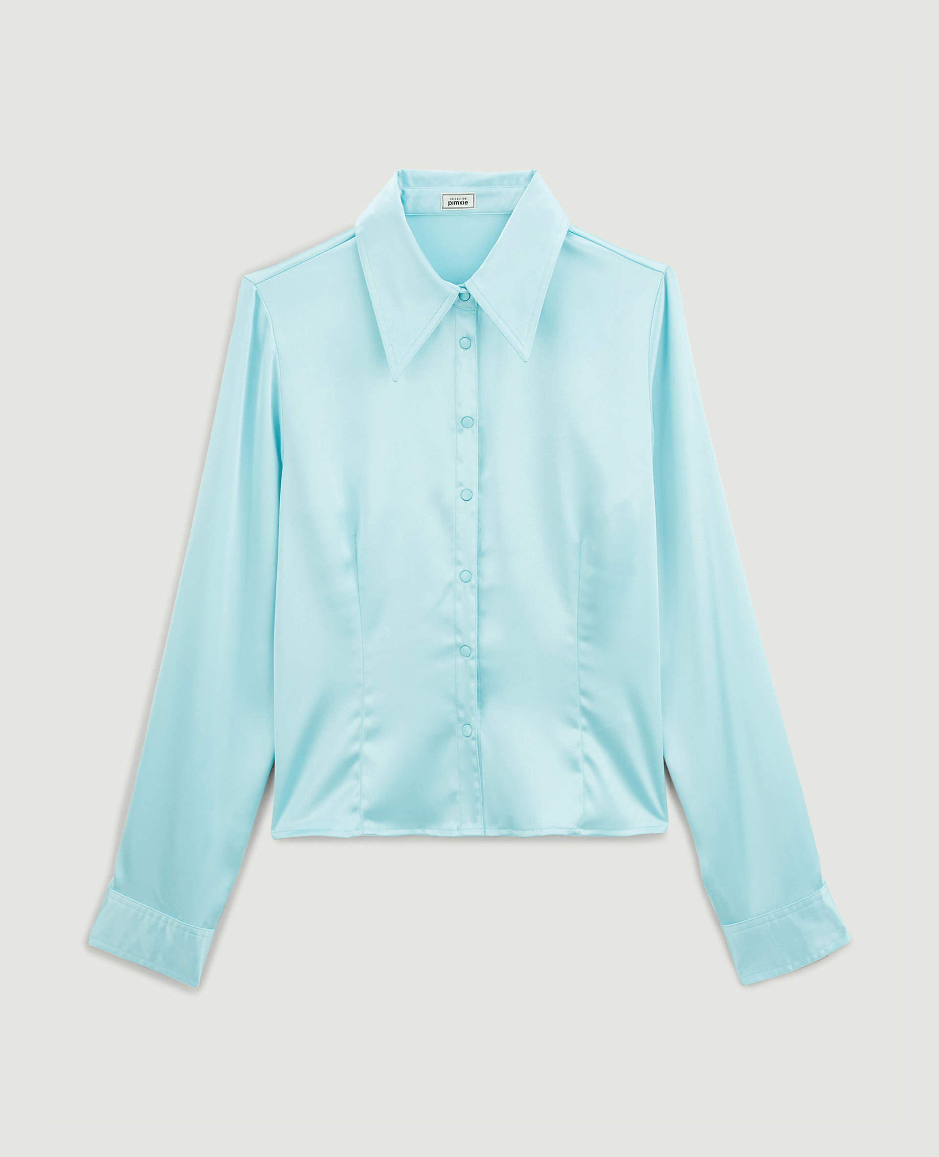 Chemise en satin bleu turquoise - Pimkie