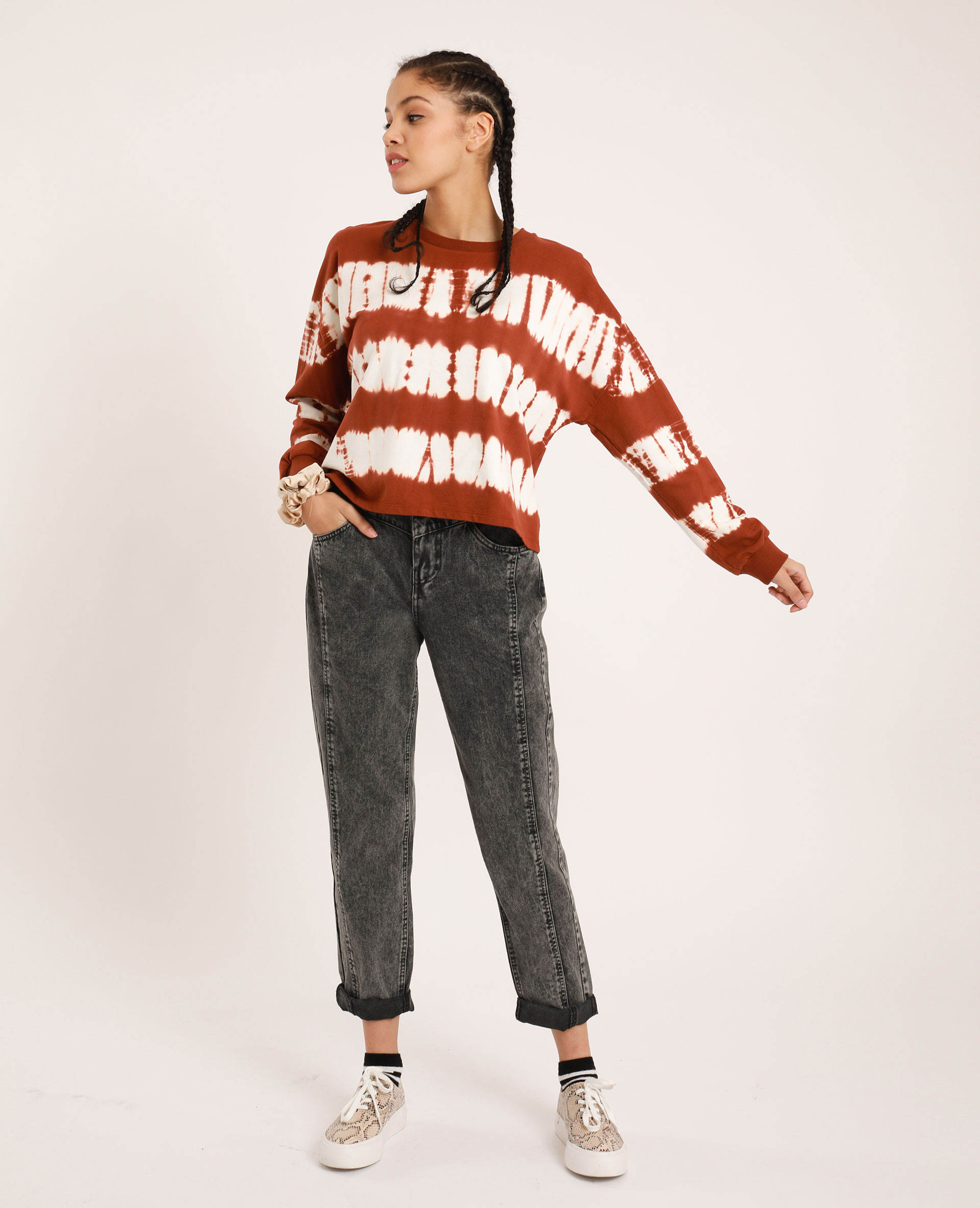 Sweat tie & dye marron - Pimkie