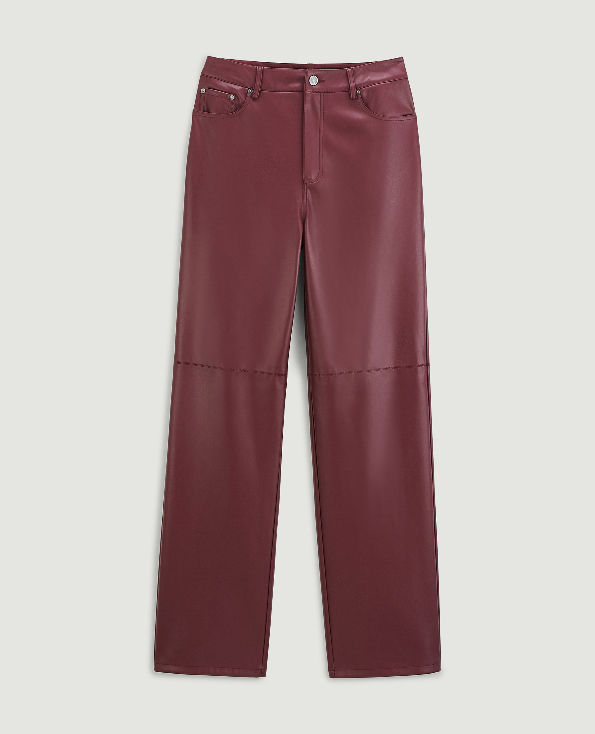 Pantalon droit en simili cuir rouge - Pimkie