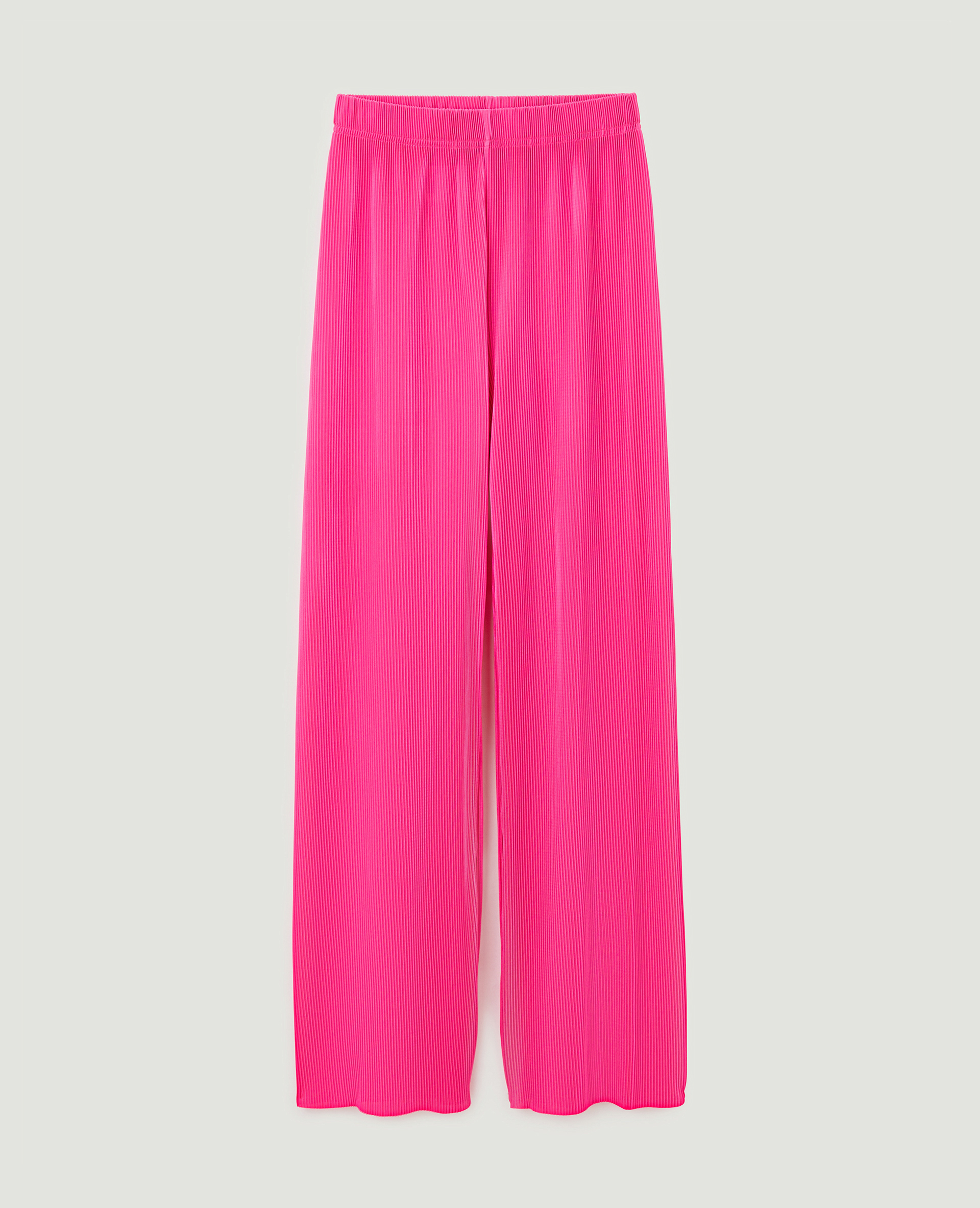 Pantalon large maille plissée rose fuchsia - Pimkie