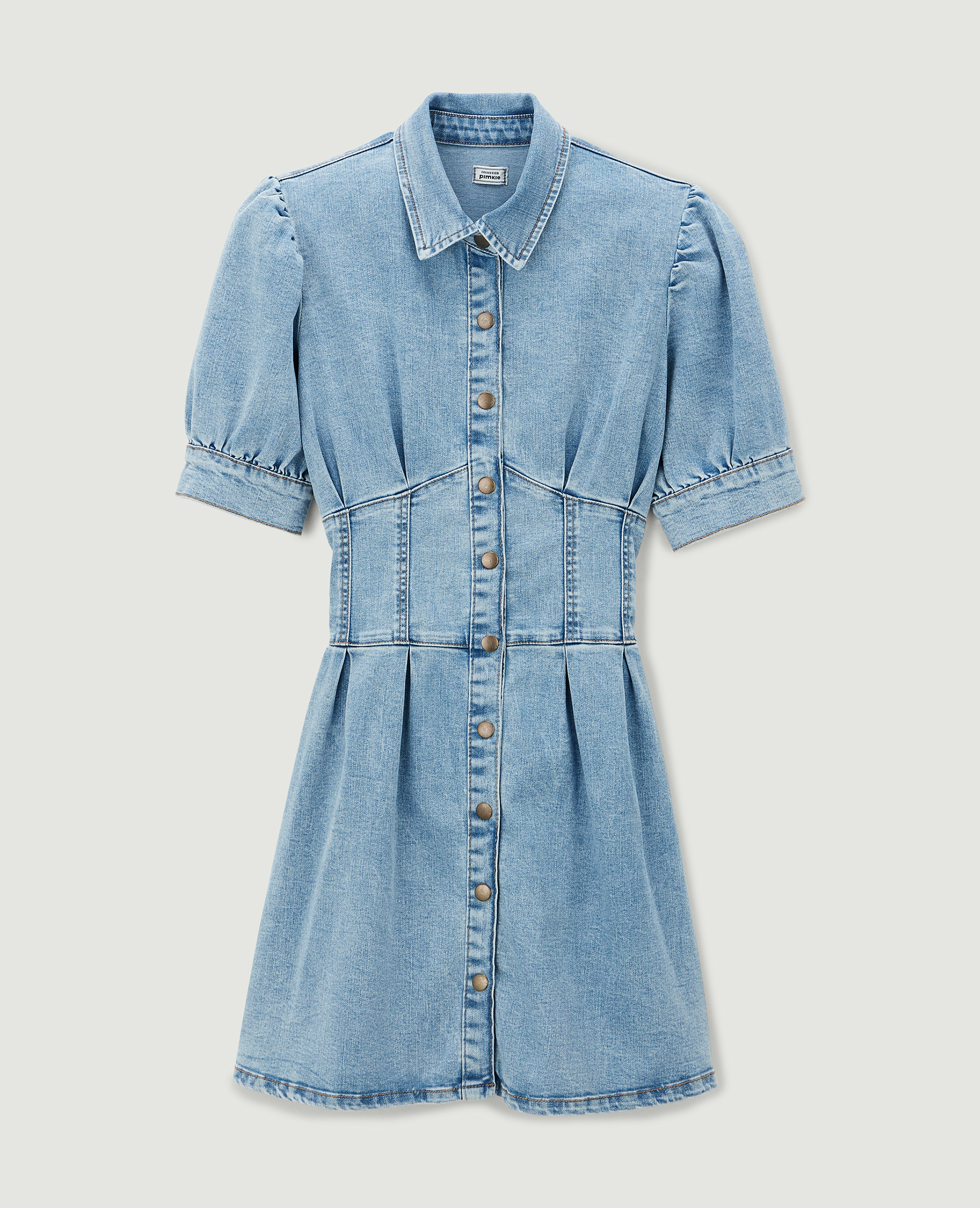 Robe boutonnée en jean bleu - Pimkie