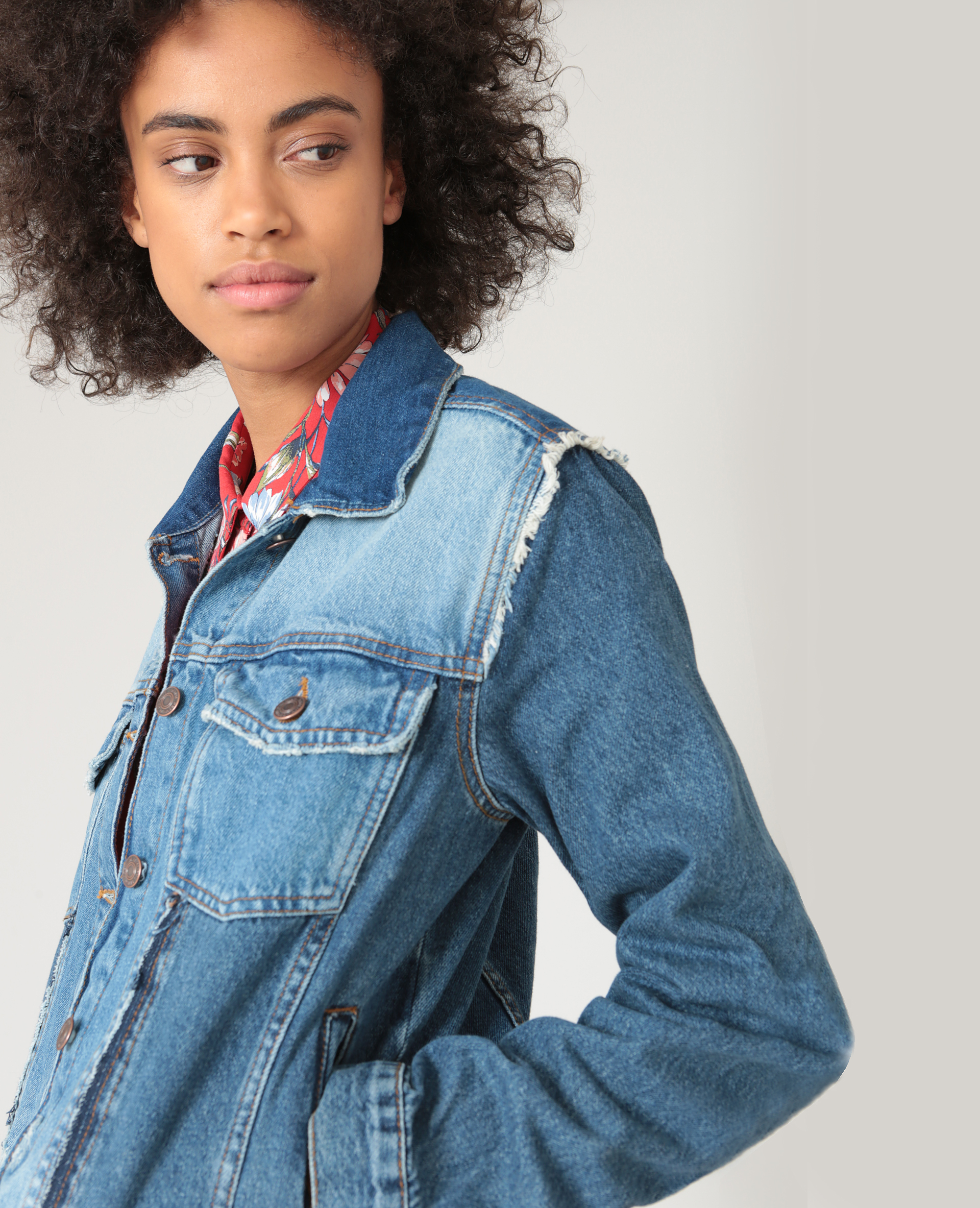 Veste jean destroy on sale