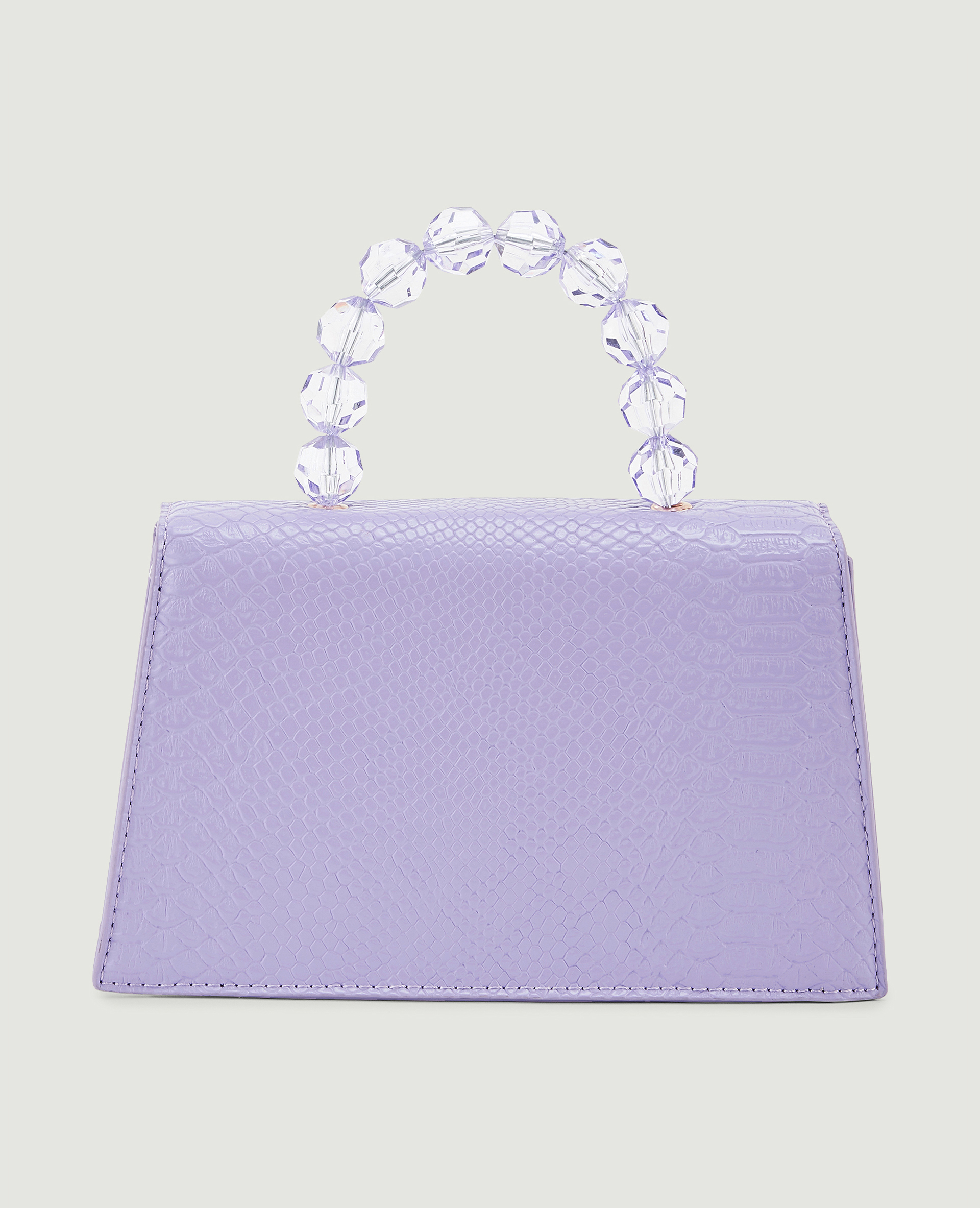 Sac boxy avec poignée perles violet - Pimkie