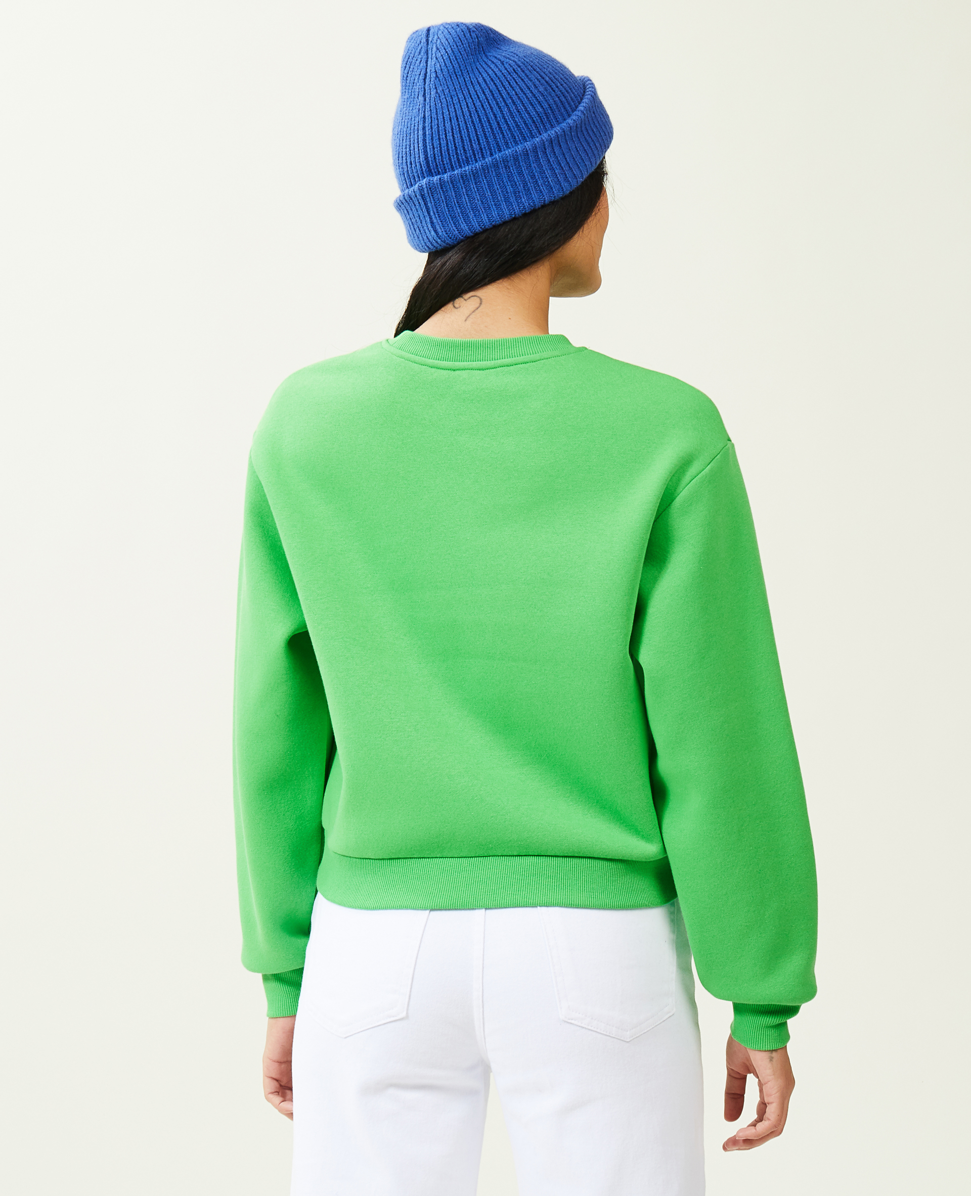 Sweat court col rond vert - Pimkie