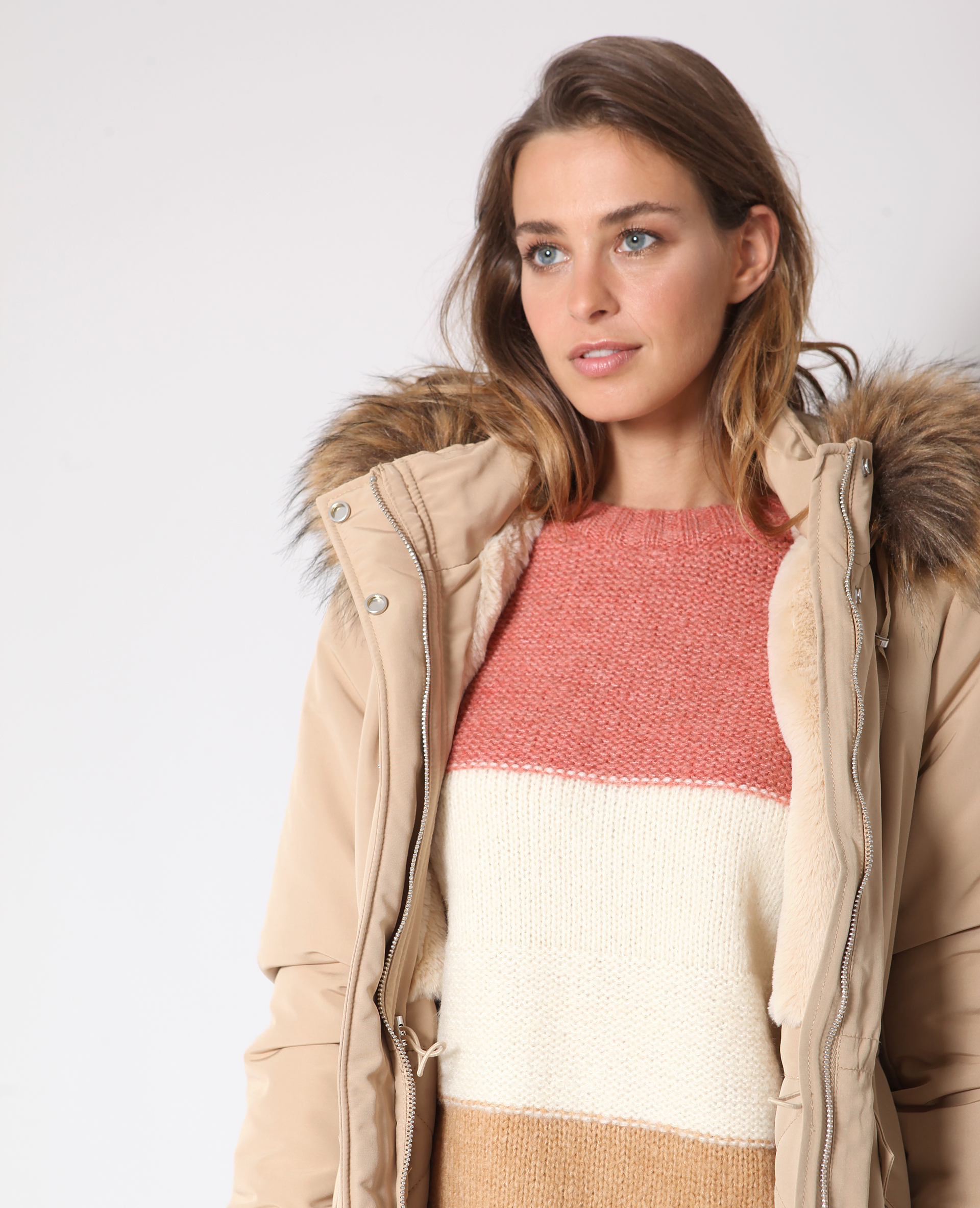 Parka à capuche beige - 280183E03A02 | Pimkie