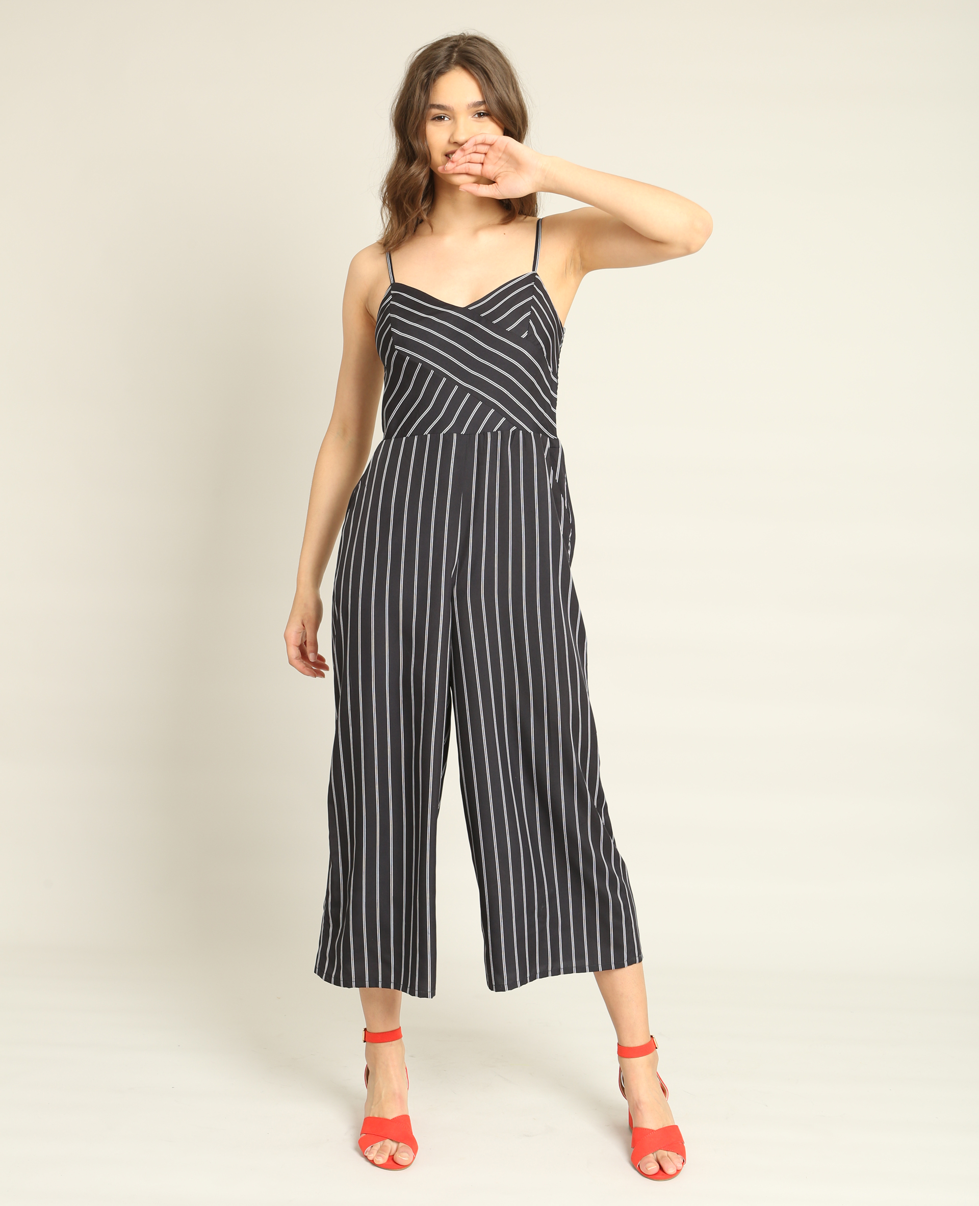 Combi pantalon a rayures