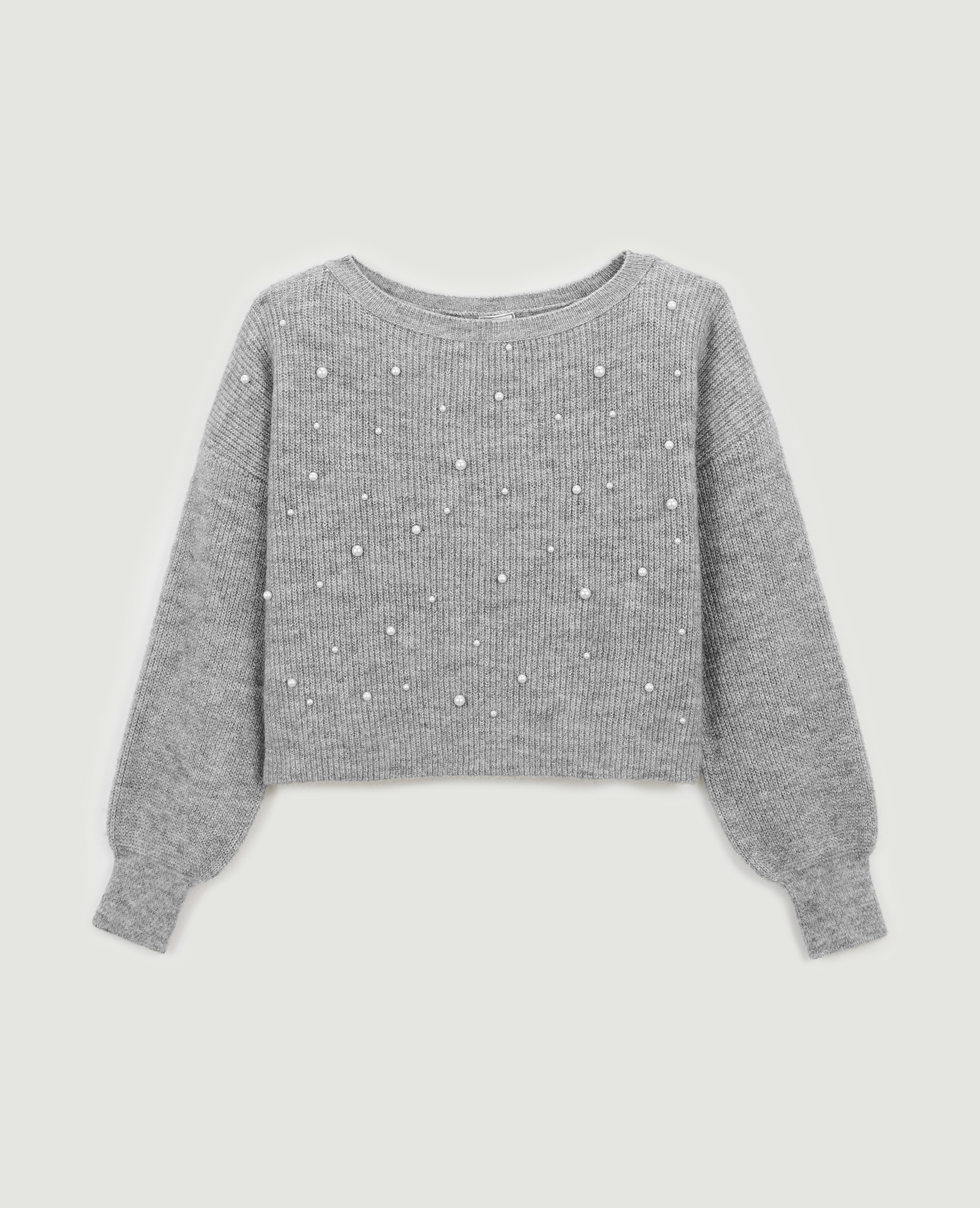Pull à perles gris - Pimkie