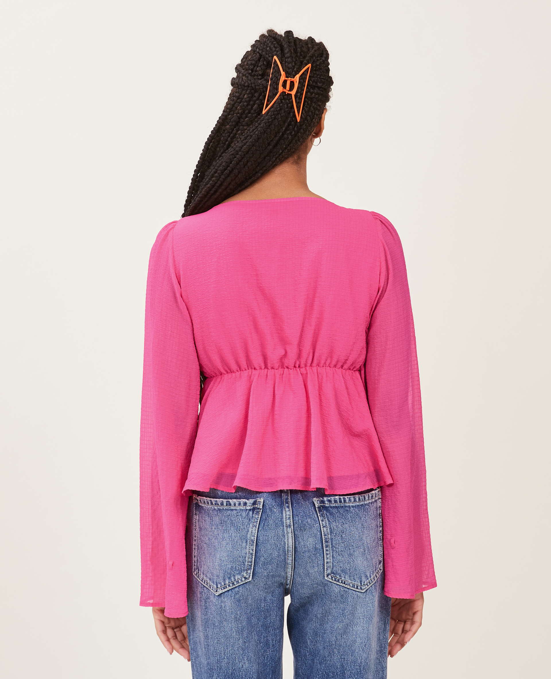 Blouse en tissu léger rose fuchsia - Pimkie