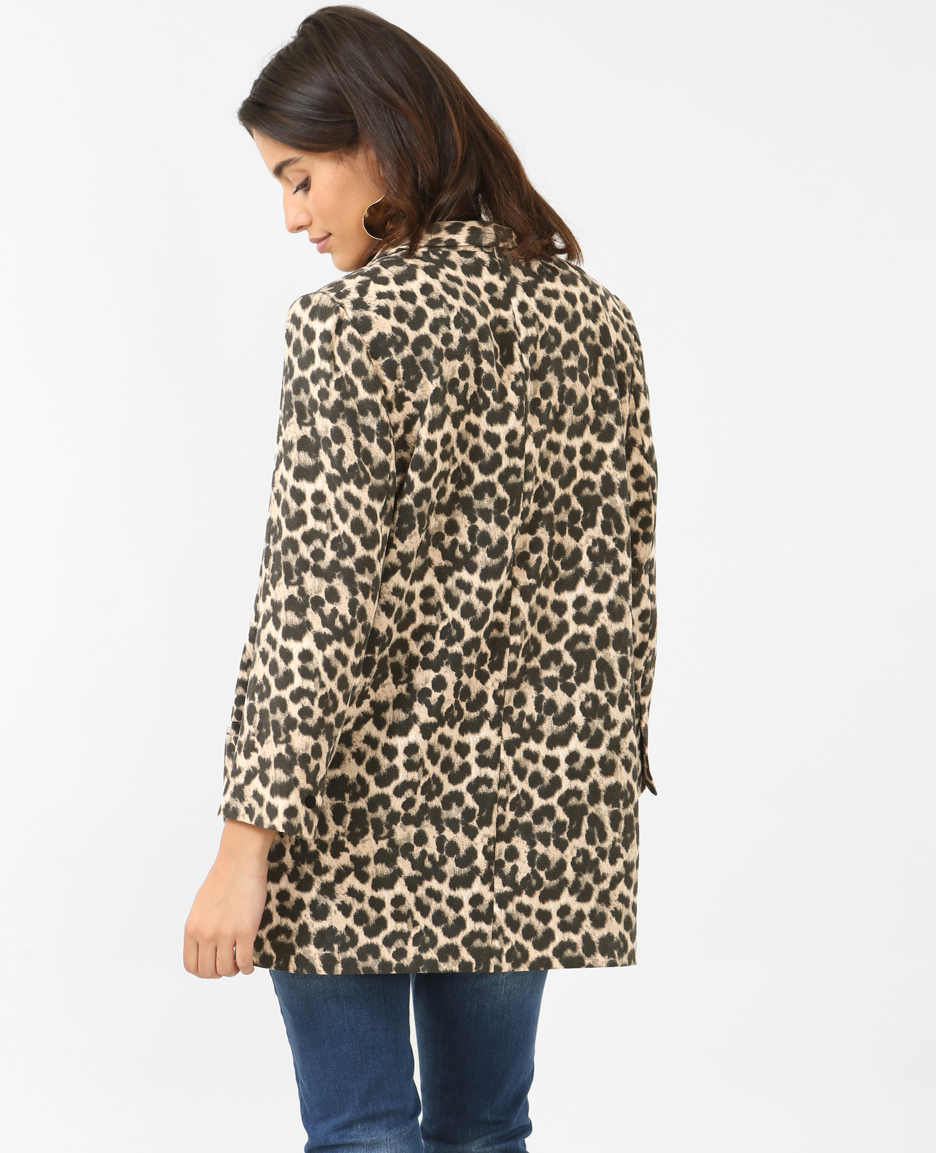 Blazer en crêpe léopard noir - Pimkie