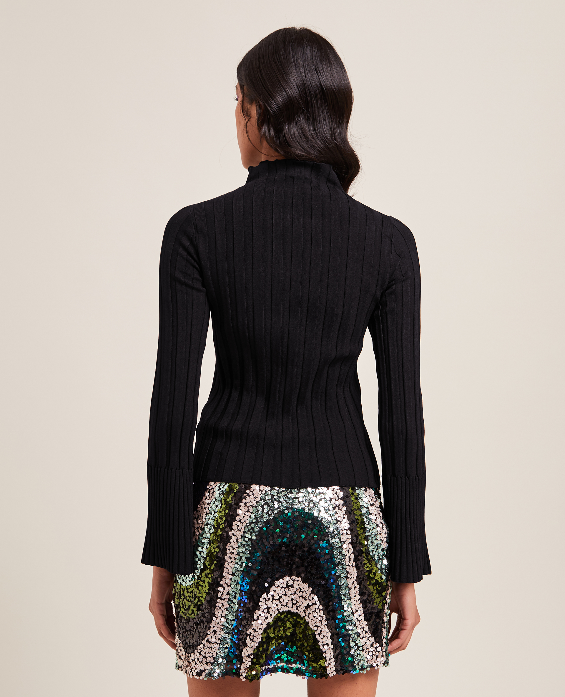 Pull fin en maille côtelée noir - Pimkie