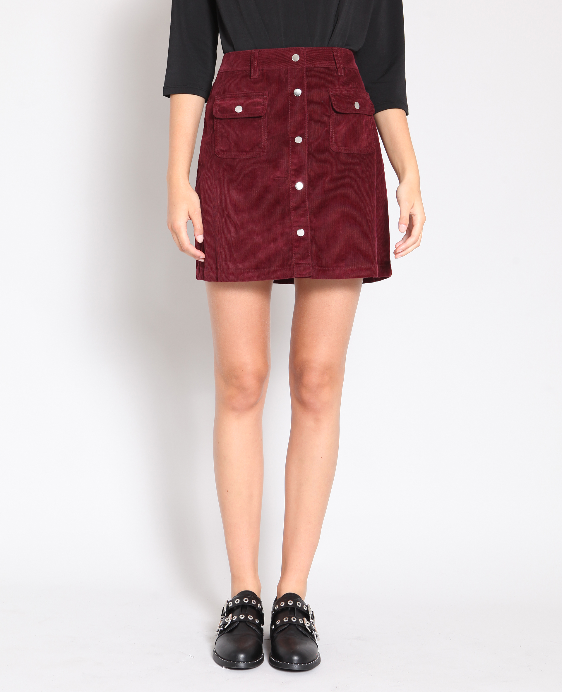 Jupe velours bordeaux - Pimkie