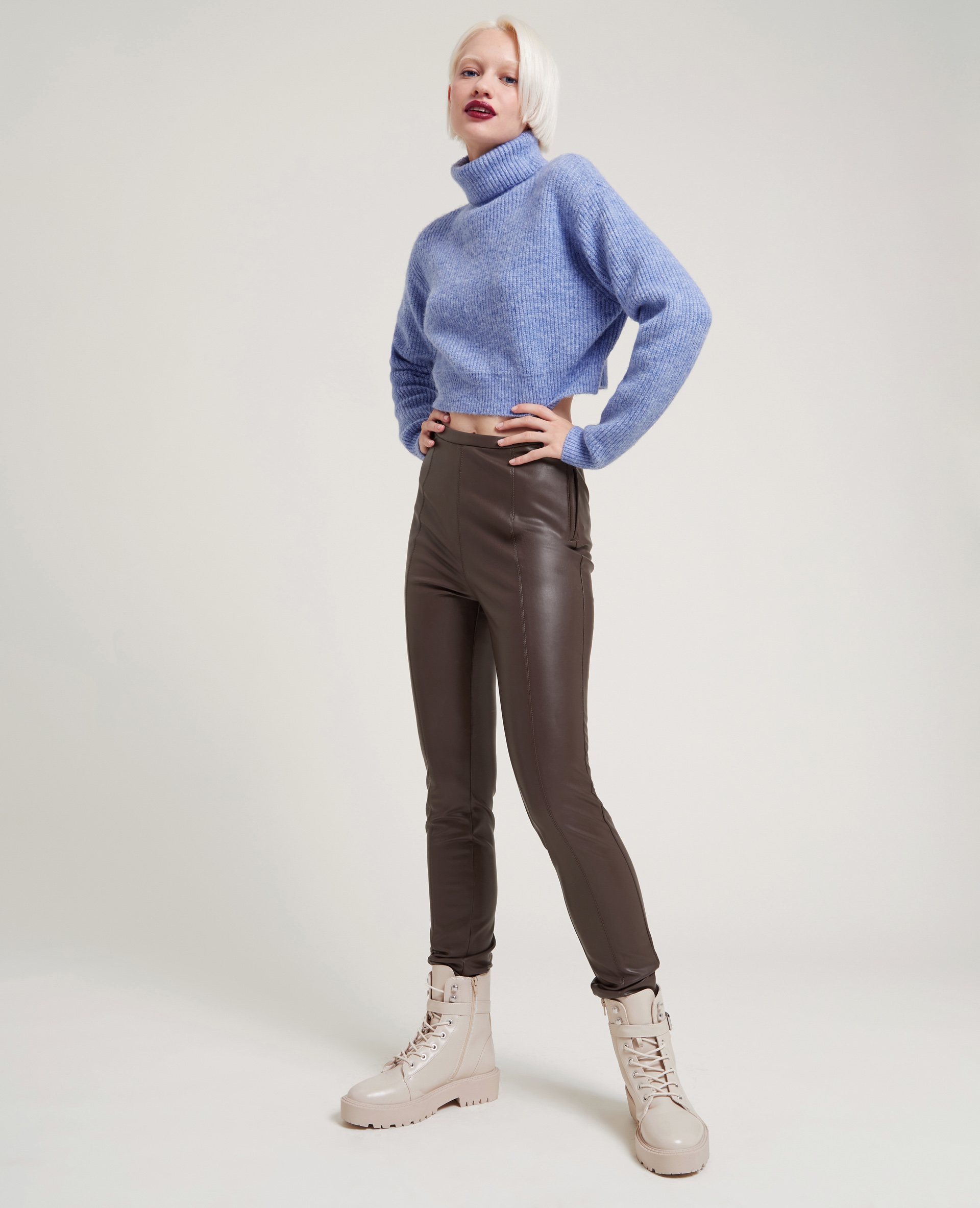 Legging on sale cuir marron