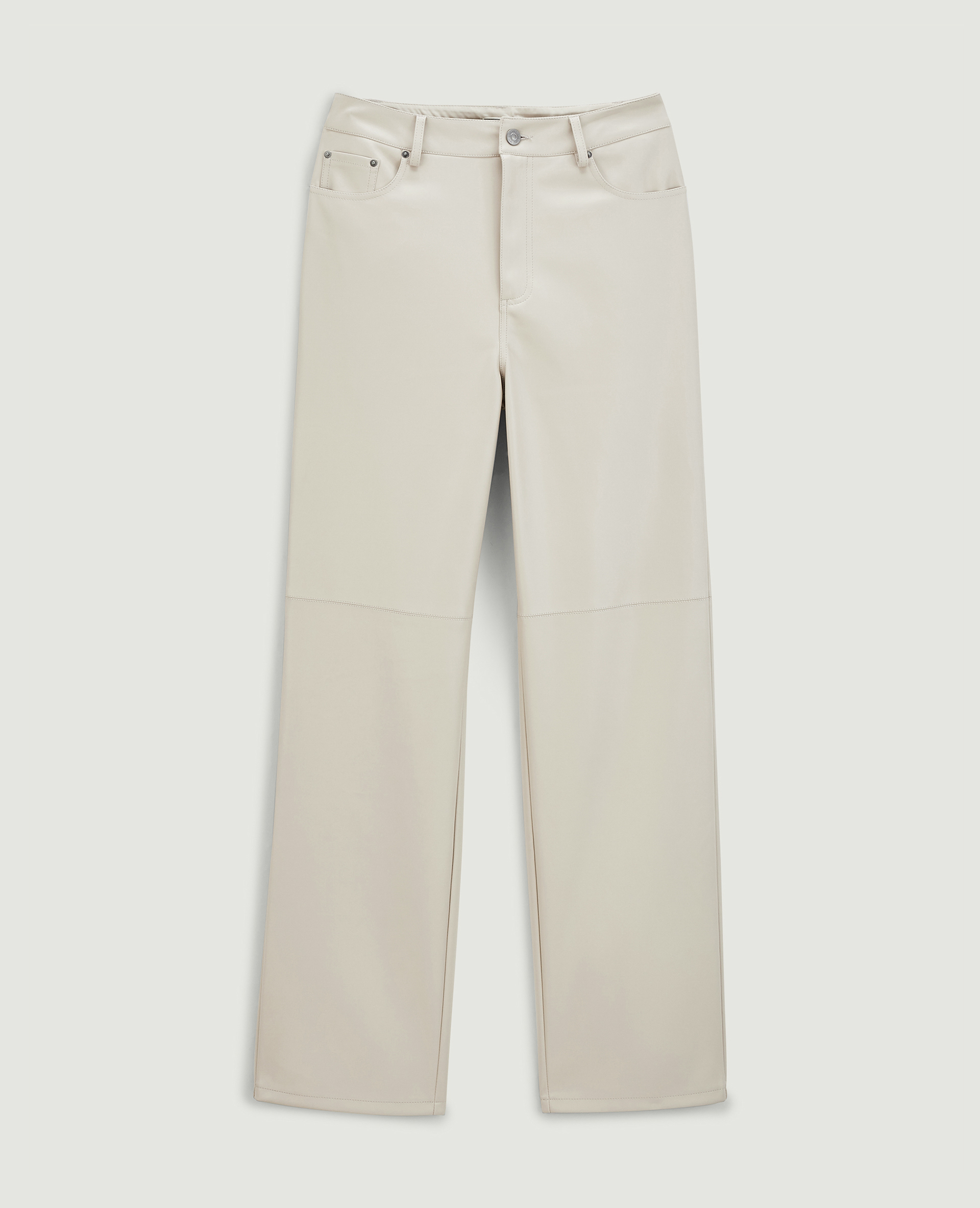 Pantalon droit en simili cuir SMALL écru - Pimkie