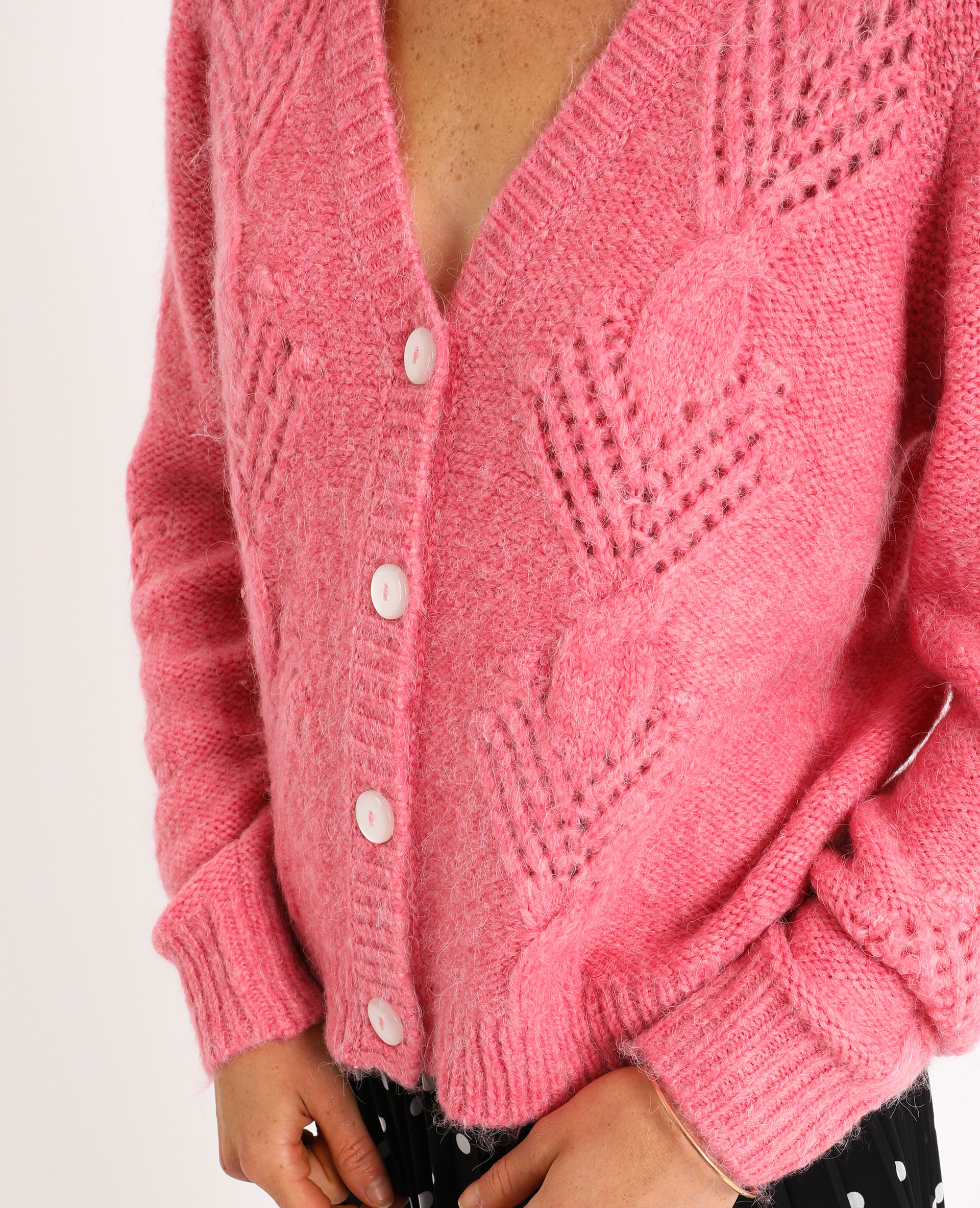 Gilet torsadé rose fluo - Pimkie